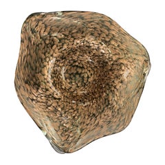 Hand Blown Murano Glass Dish with Aventurine, 1950s