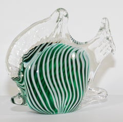 Hand Blown Murano Glass Green Fish