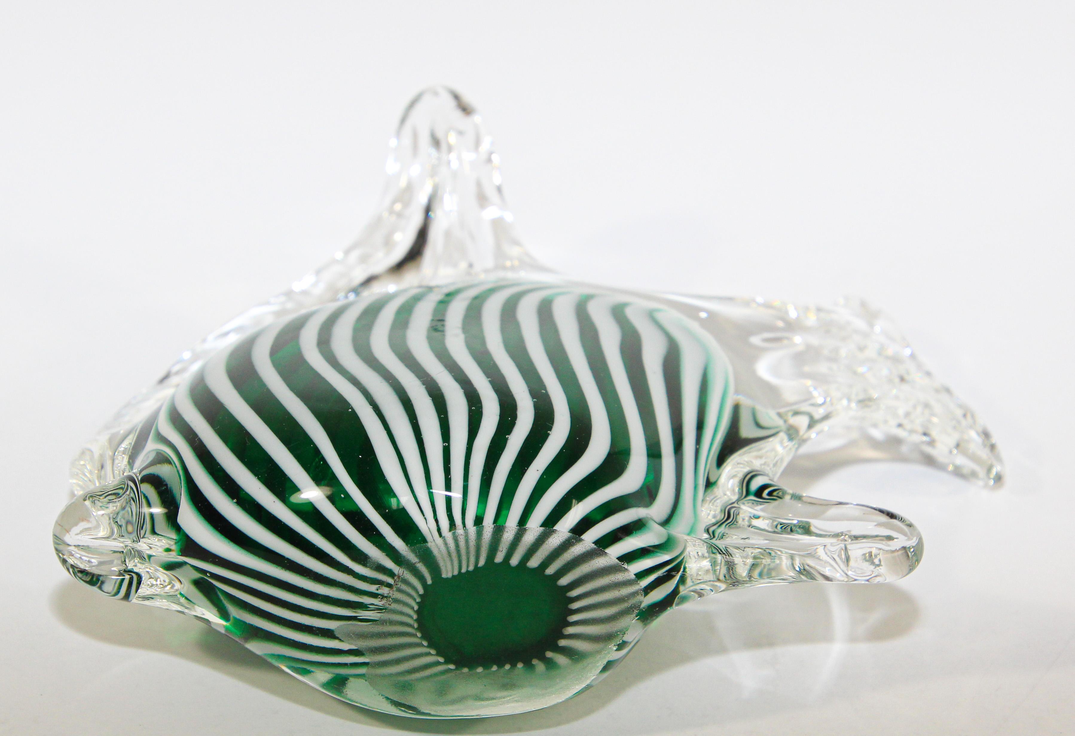 Hand Blown Murano Glass Green Fish In Good Condition In North Hollywood, CA
