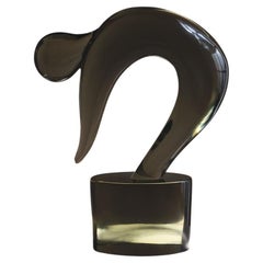 Escultura gris de cristal de Murano soplado a mano Firmada por Loredano Rosin '1936-1992'
