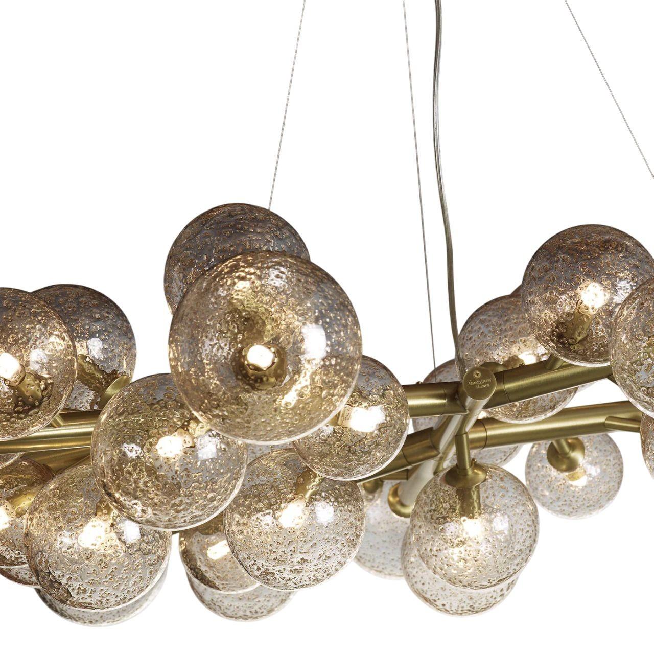 Italian Hand-Blown Murano Glass Mimosa Chandelier Signed by Maestro Alberto Donà. For Sale