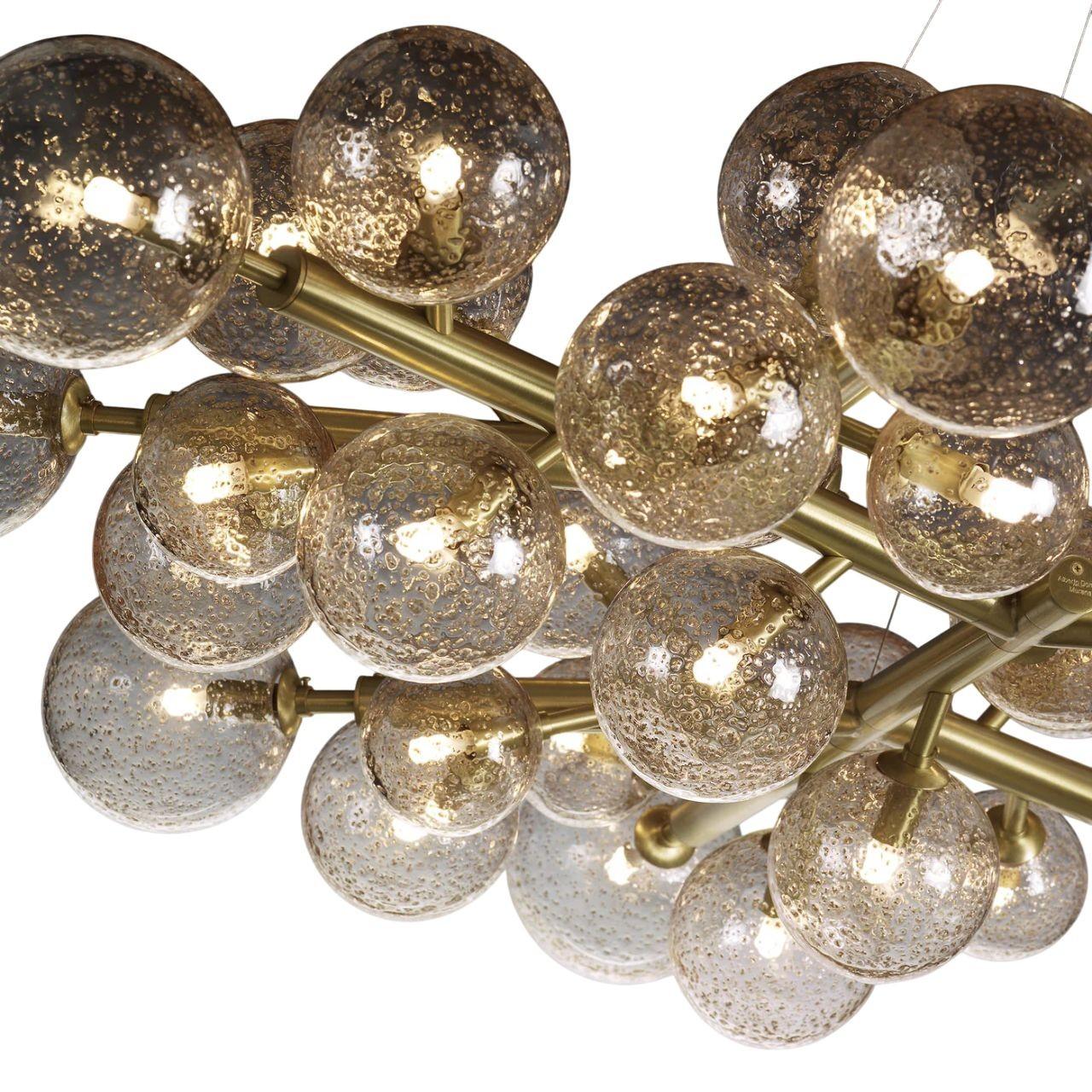 Hand-Blown Murano Glass Mimosa Chandelier Signed by Maestro Alberto Donà. For Sale 1