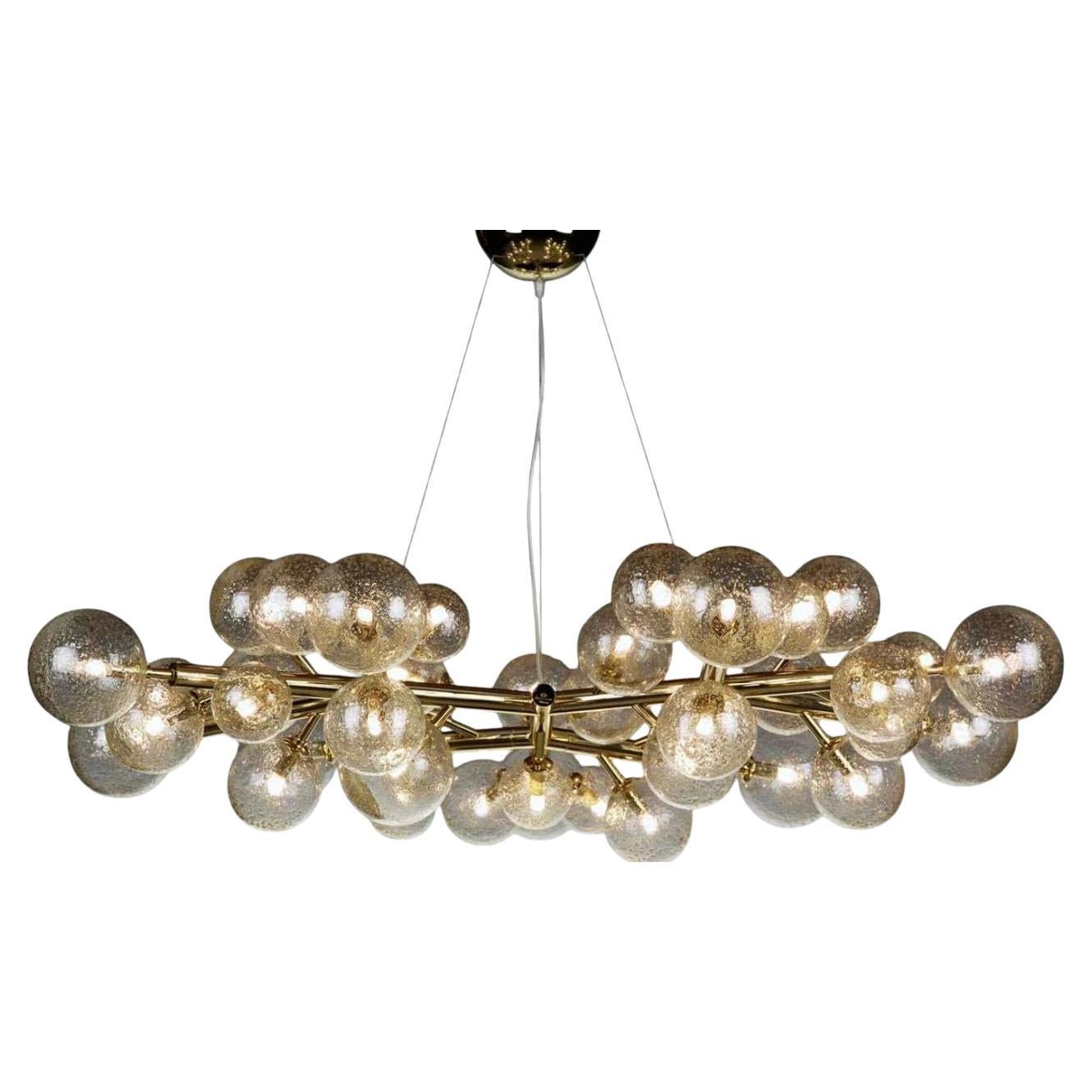 Hand-Blown Murano Glass Mimosa Chandelier Signed by Maestro Alberto Donà. For Sale
