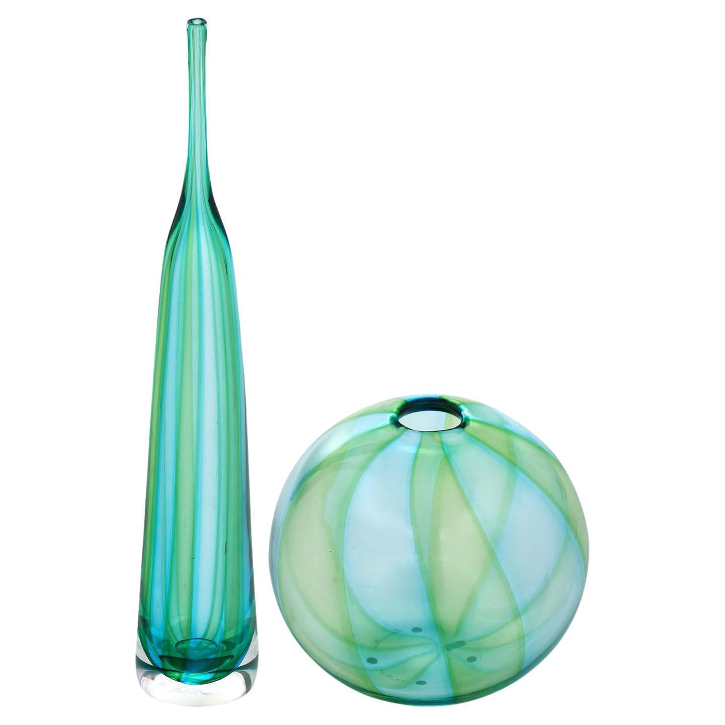 Hand-Blown Murano Glass Pair For Sale