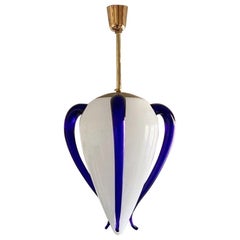 Hand Blown Murano Glass Pendant by Barovier & Toso, Model "Venexiana", 1991