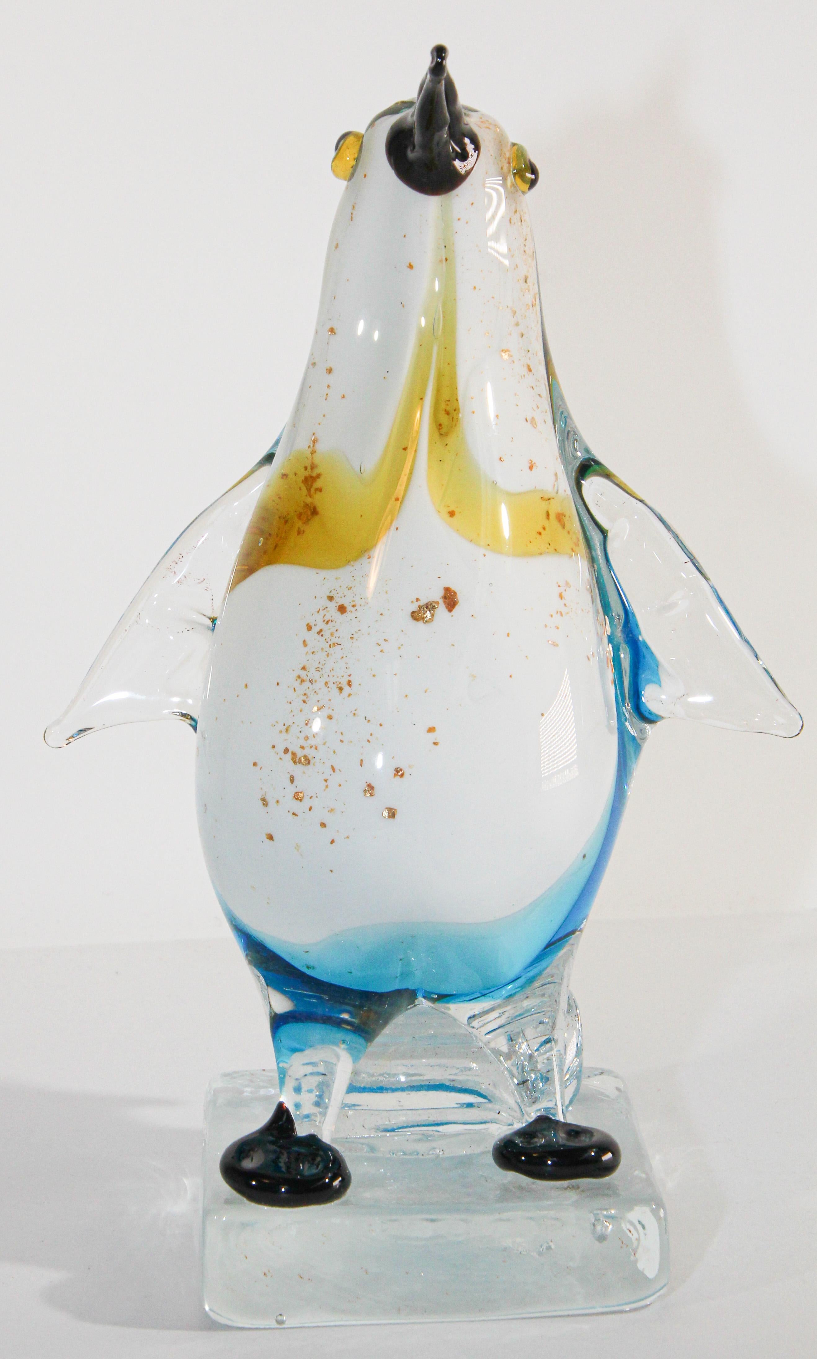 20th Century Murano Glass Hand Blown Penguin Sculpture For Sale