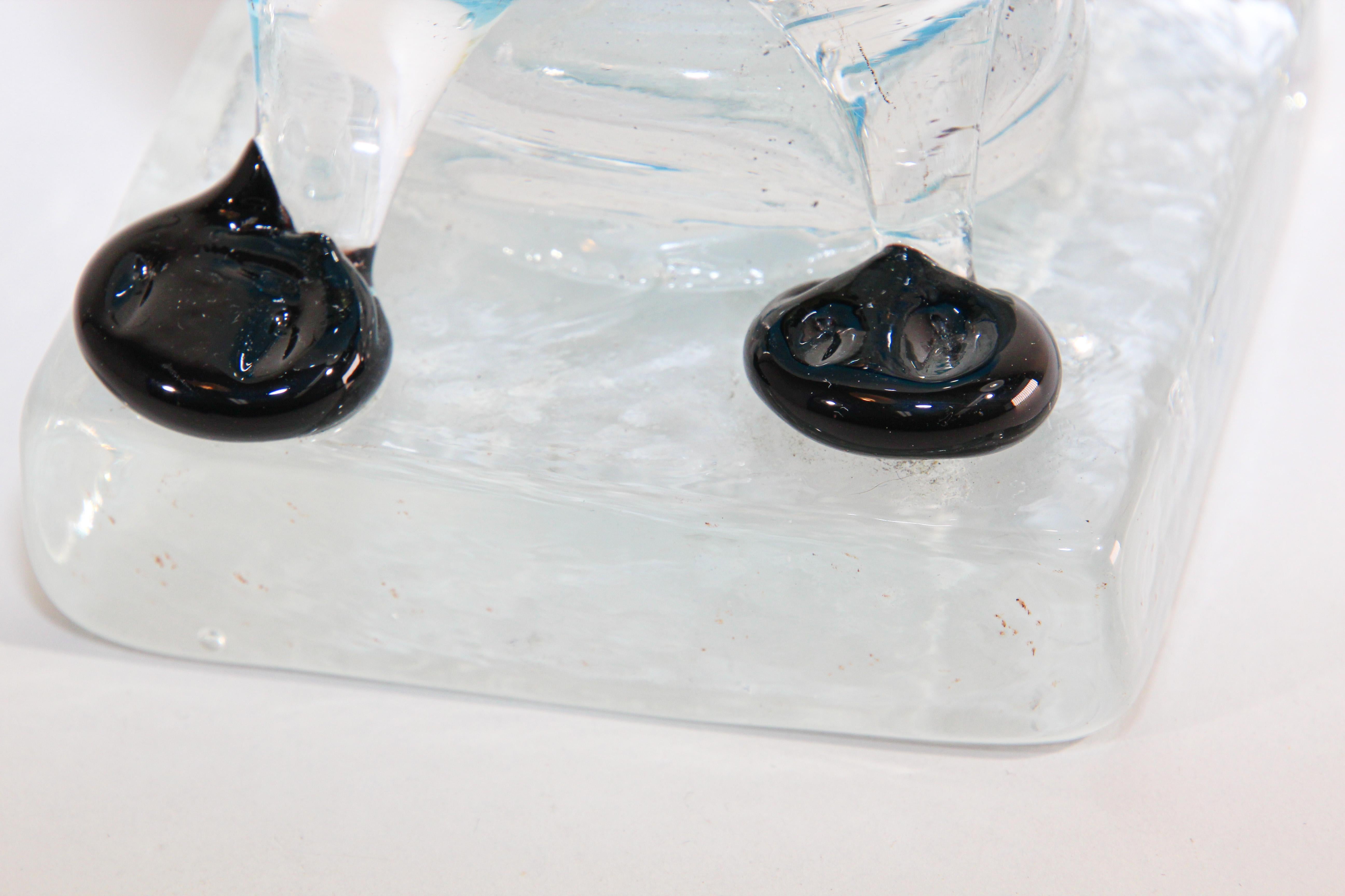 Murano Glass Hand Blown Penguin Sculpture For Sale 5
