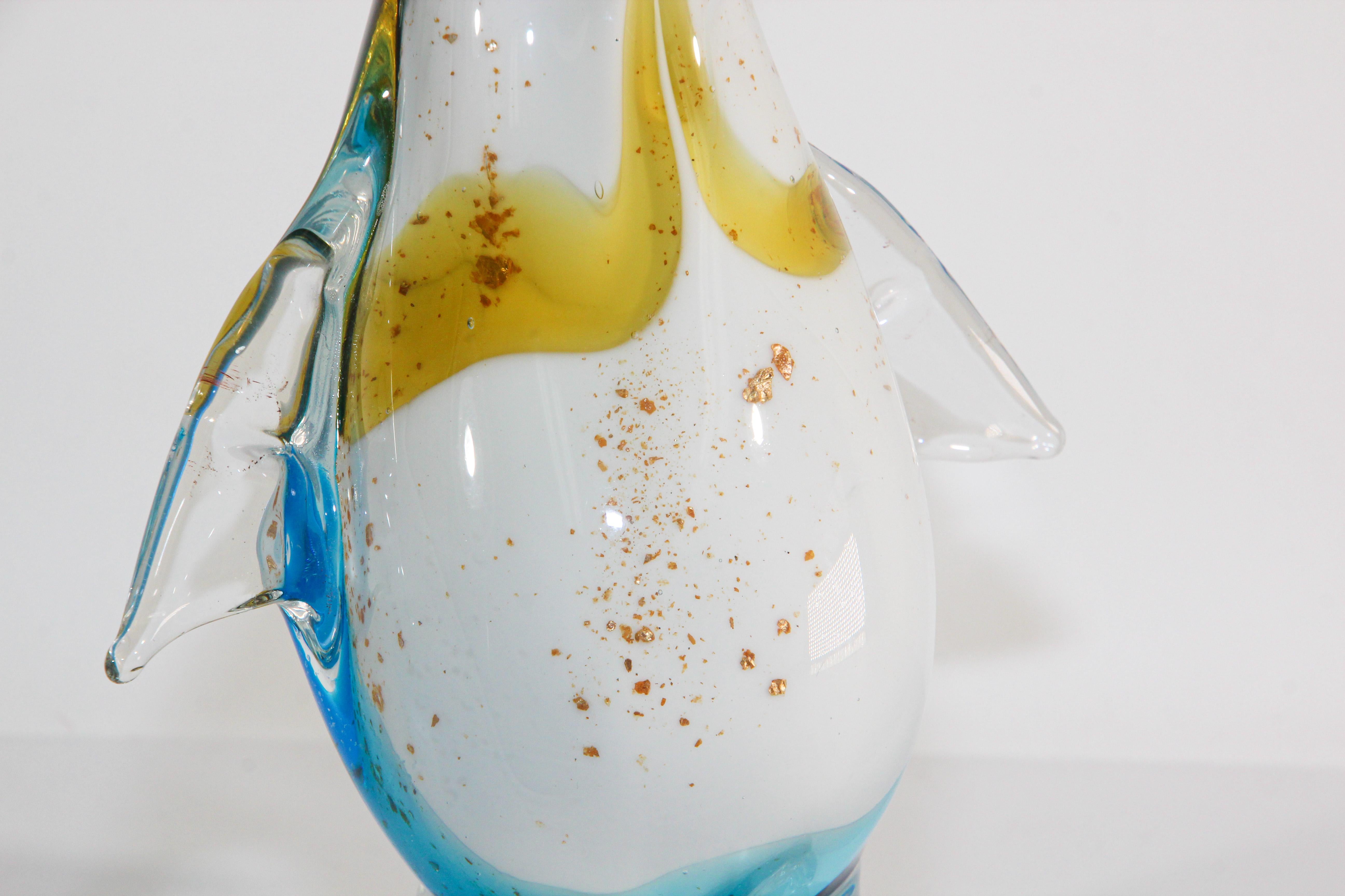 Mid-Century Modern Murano Glass Hand Blown Penguin Sculpture For Sale