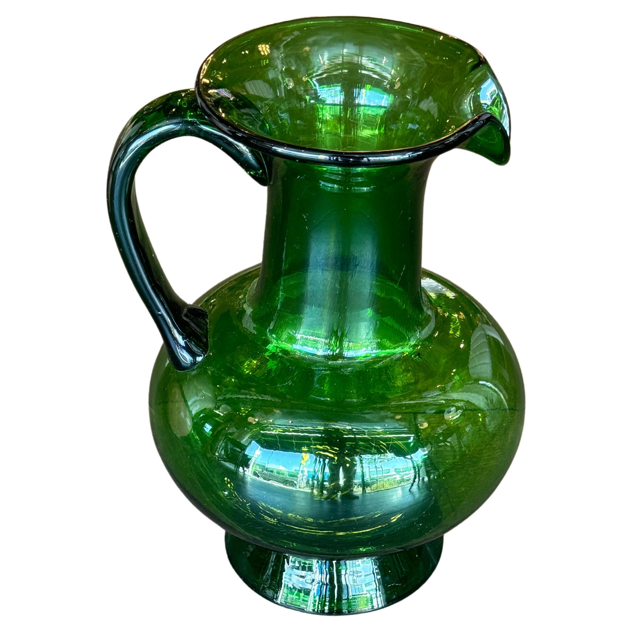 Hand Blown Murano Glass Pitcher, 1950's In Excellent Condition For Sale In West Hollywood, CA