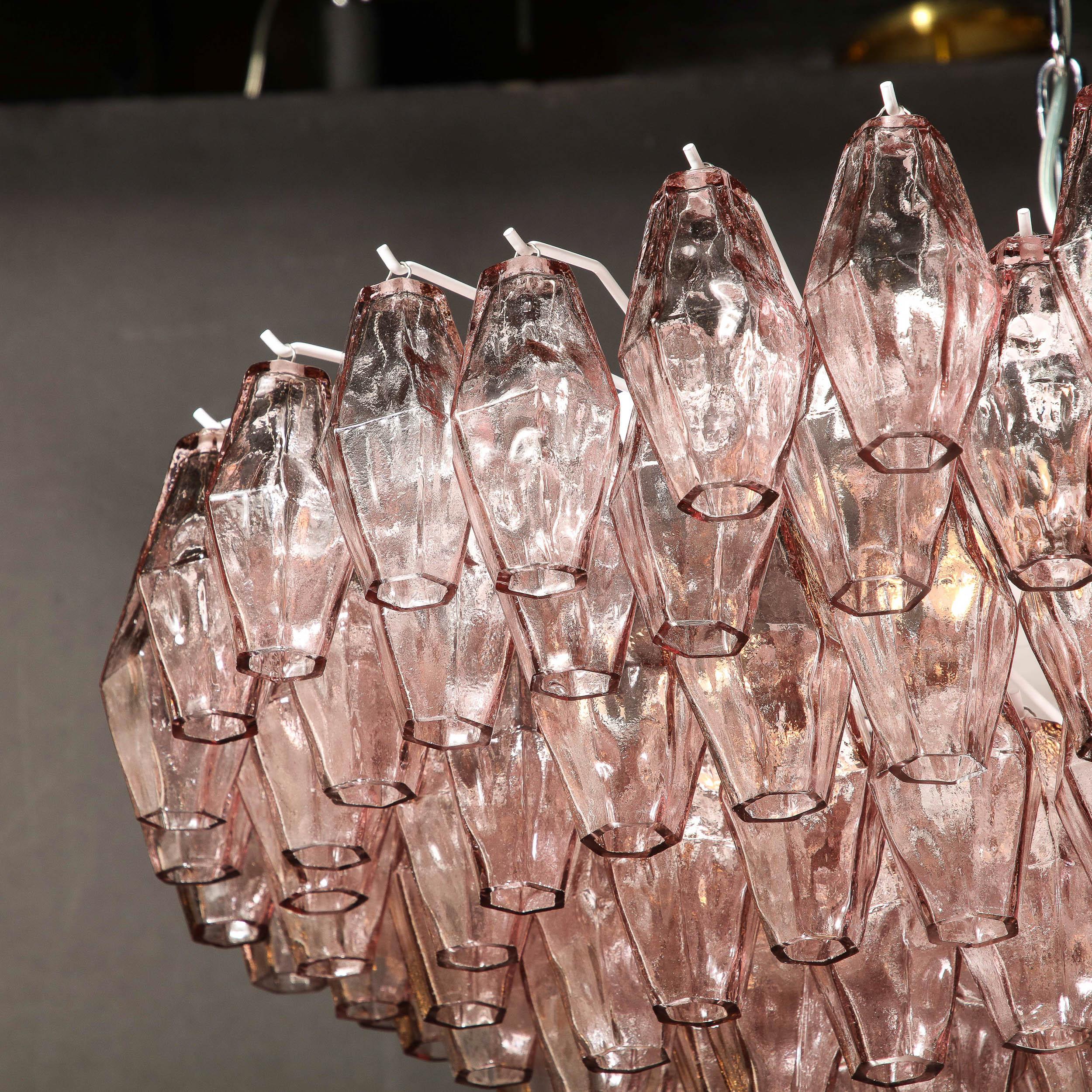 Hand-Blown Murano Glass Polyhedral Chandelier in Smoked Amethyst 10