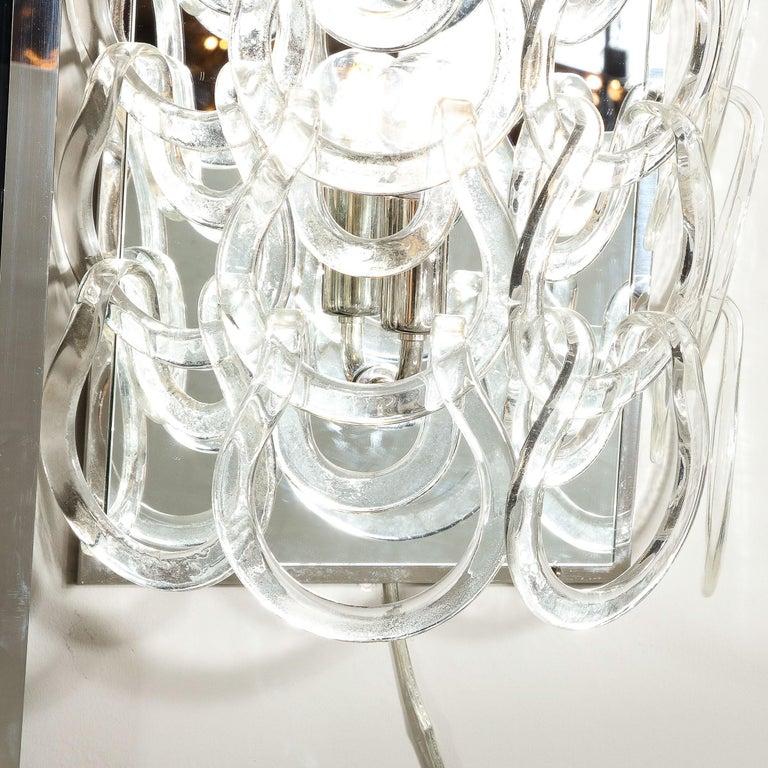 Mid-Century Modern Hand-Blown Murano Glass Sconce by Angelo Mangiarotti for Vistosi For Sale