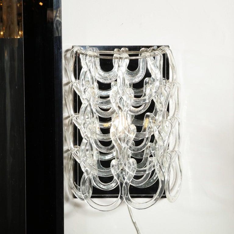 Late 20th Century Hand-Blown Murano Glass Sconce by Angelo Mangiarotti for Vistosi For Sale