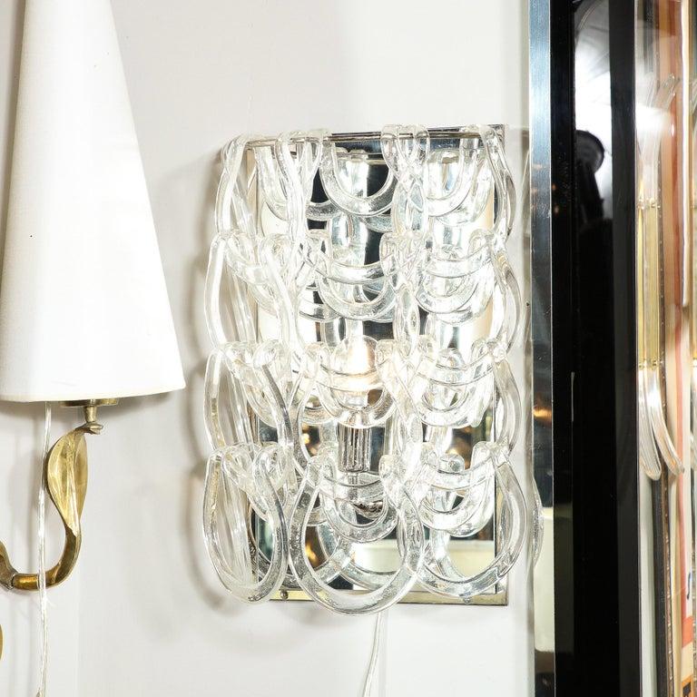 Blown Glass Hand-Blown Murano Glass Sconce by Angelo Mangiarotti for Vistosi For Sale