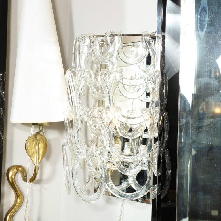 Hand-Blown Murano Glass Sconce by Angelo Mangiarotti for Vistosi For Sale 1