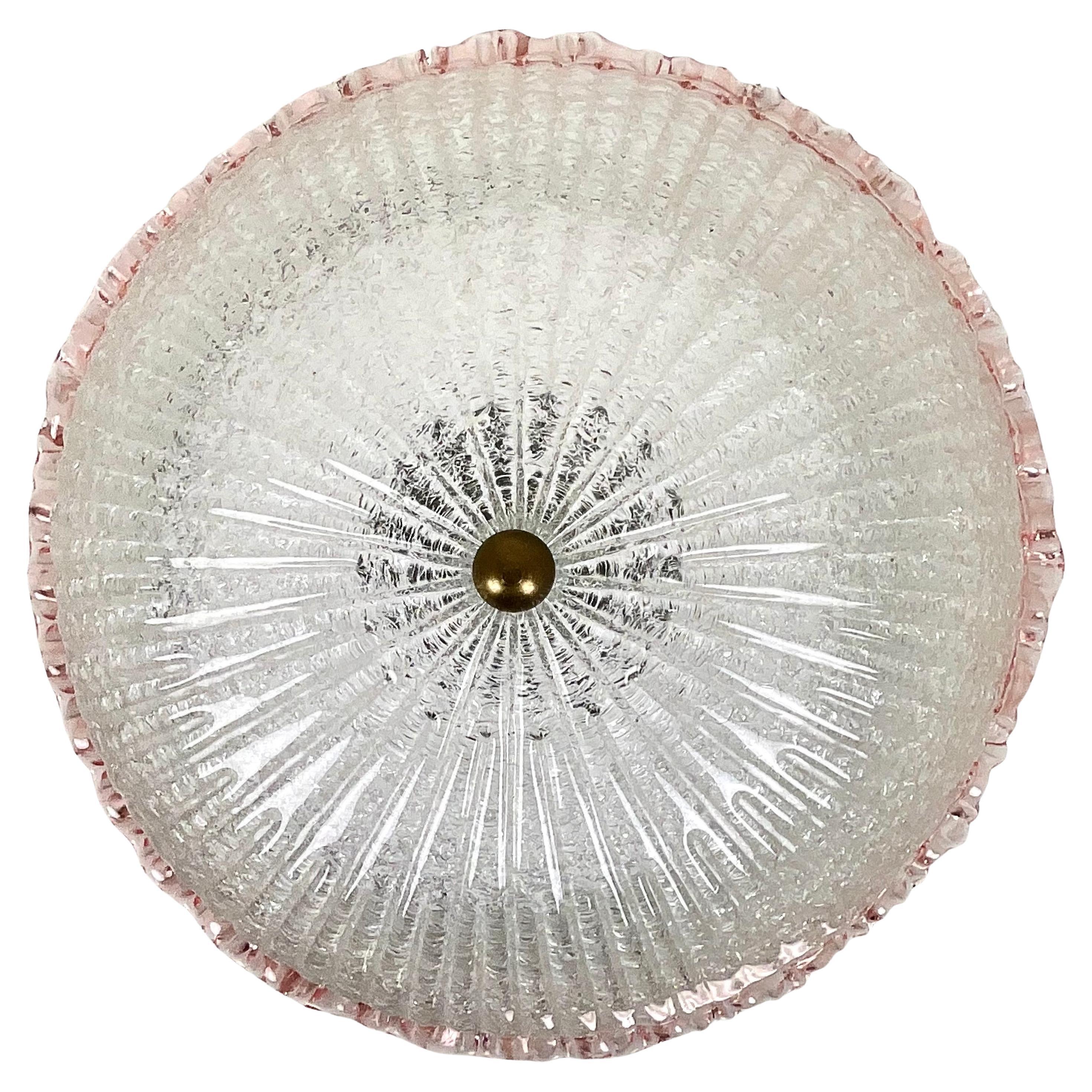 Hand Blown Murano Glass Semi Flush Fixture