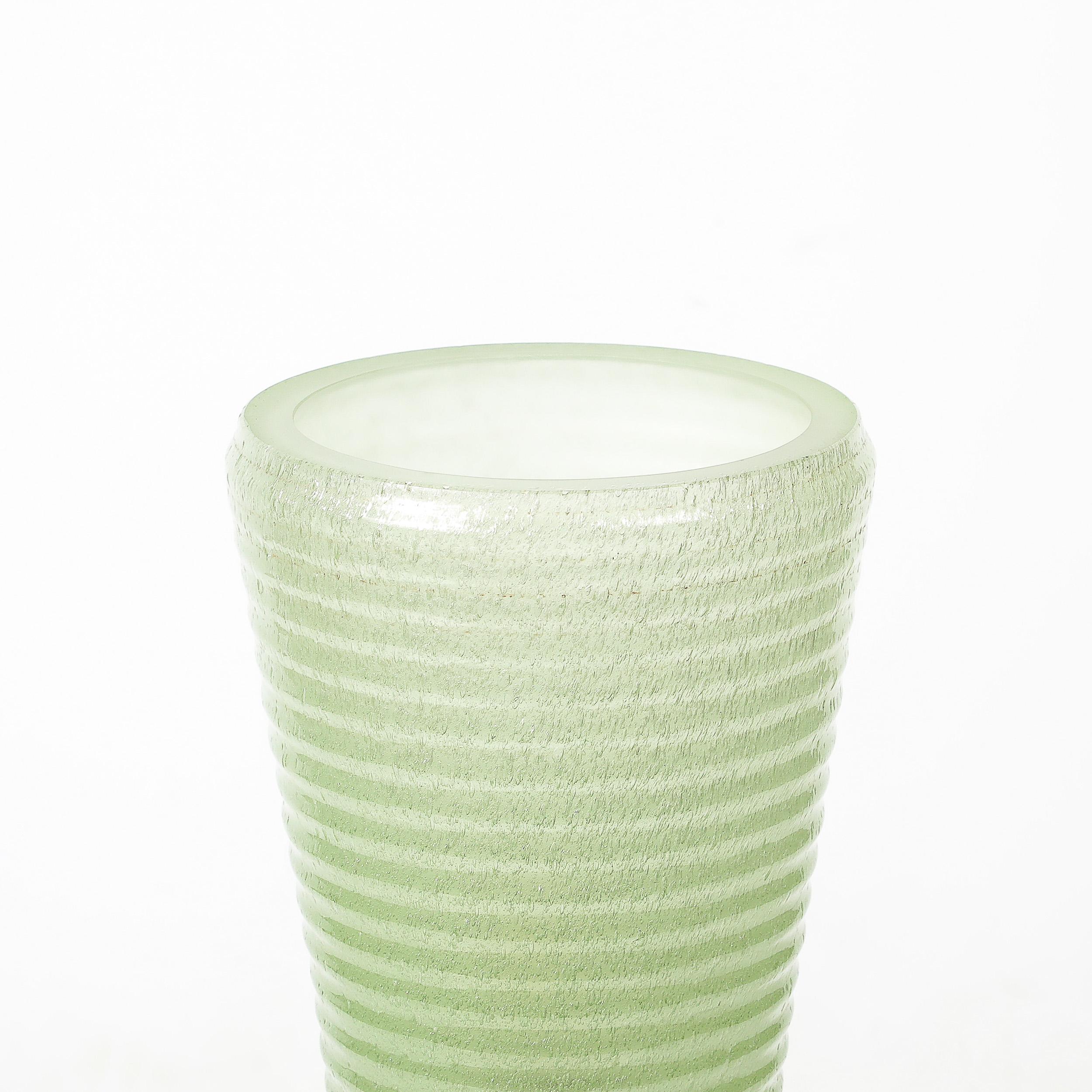 Handgeblasenes Murano Glas Geräucherte Jade Pulegoso Art Deco Stil  Uplight-Tischlampen (Moderne) im Angebot
