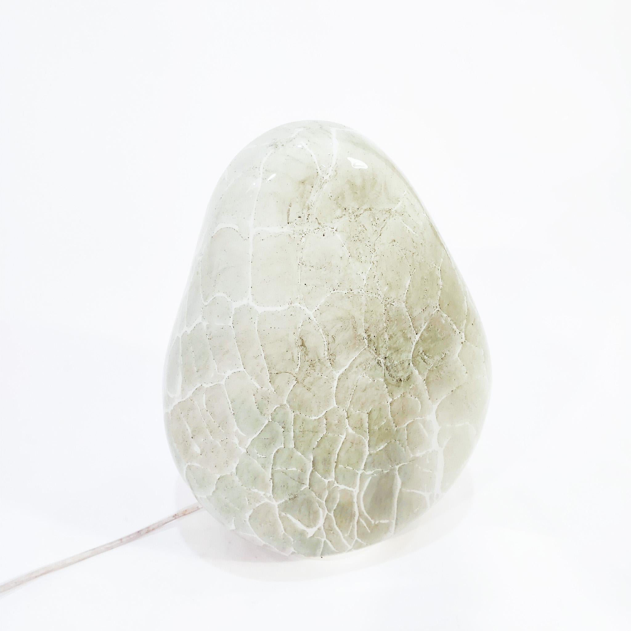 Handcrafted murano glass desk or table lamp from the 70s, very much in the style of the artistic creations of Murano glass Toni Zuccheri, a symbol of prestige in a typically Italian glass tradition, where art and technique come together to give rise