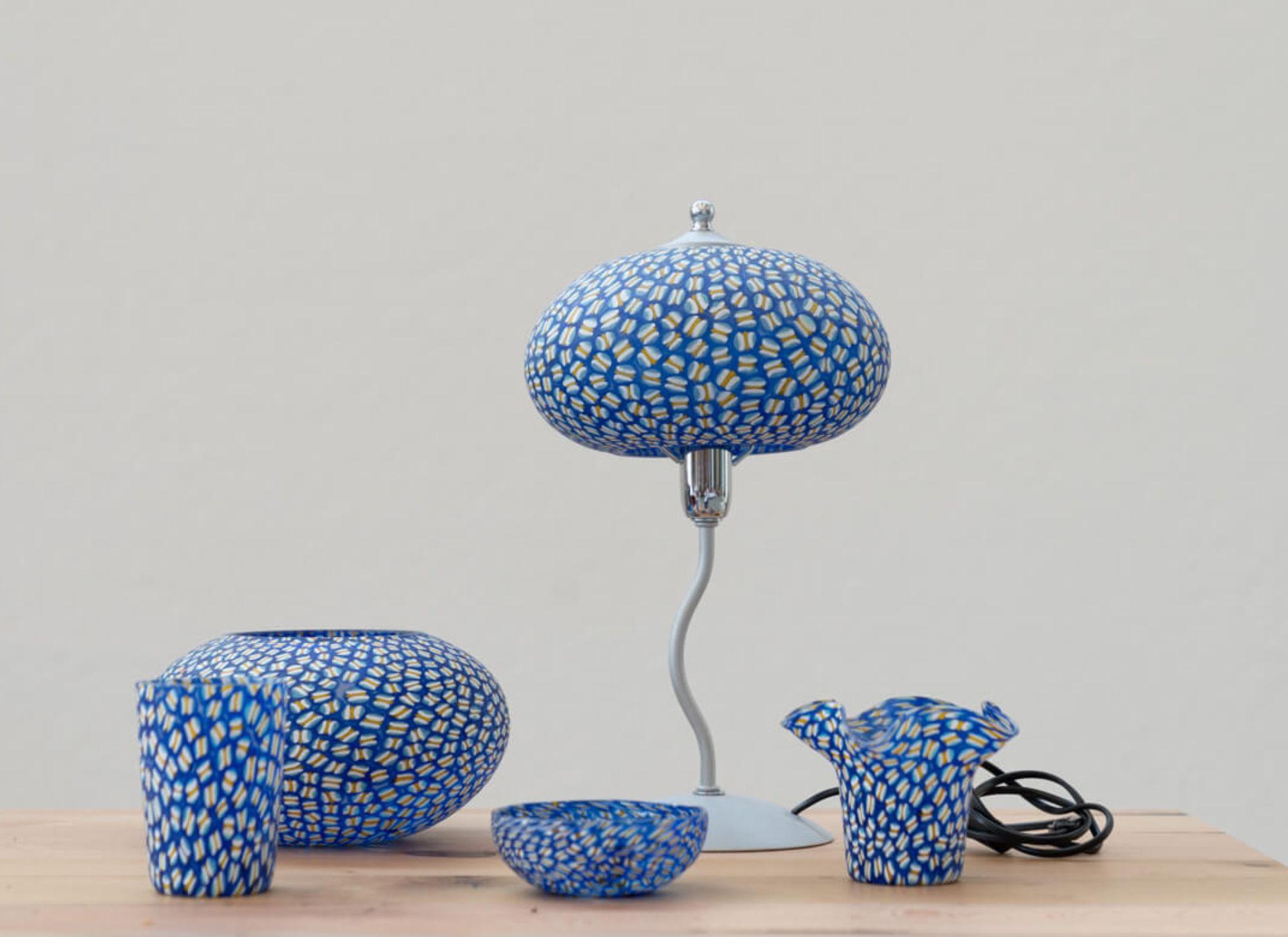 Set de lampes de table en verre de Murano soufflé à la main - années 1990 Bon état - En vente à Manzano, IT