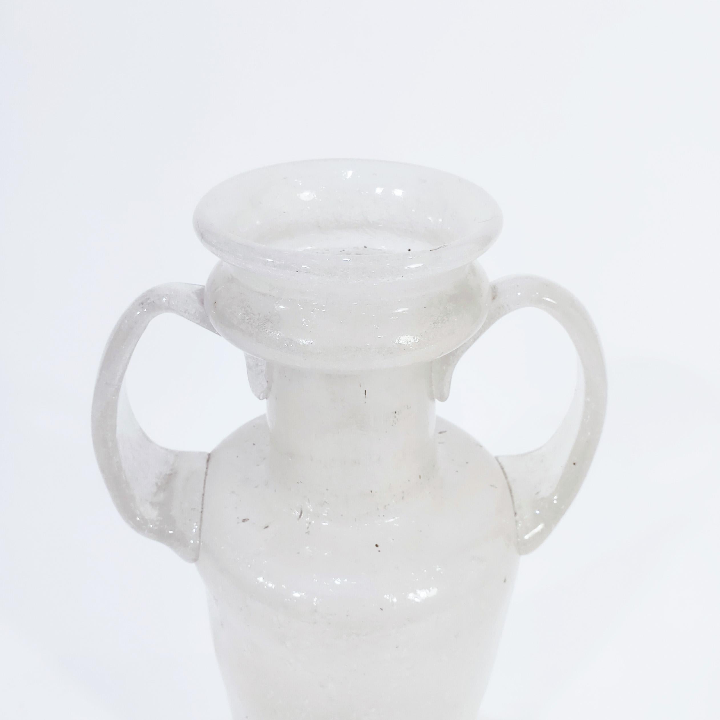 Hand-Crafted Hand-blown murano glass vase attributed to Flavio Poli, Italy, 1940s For Sale