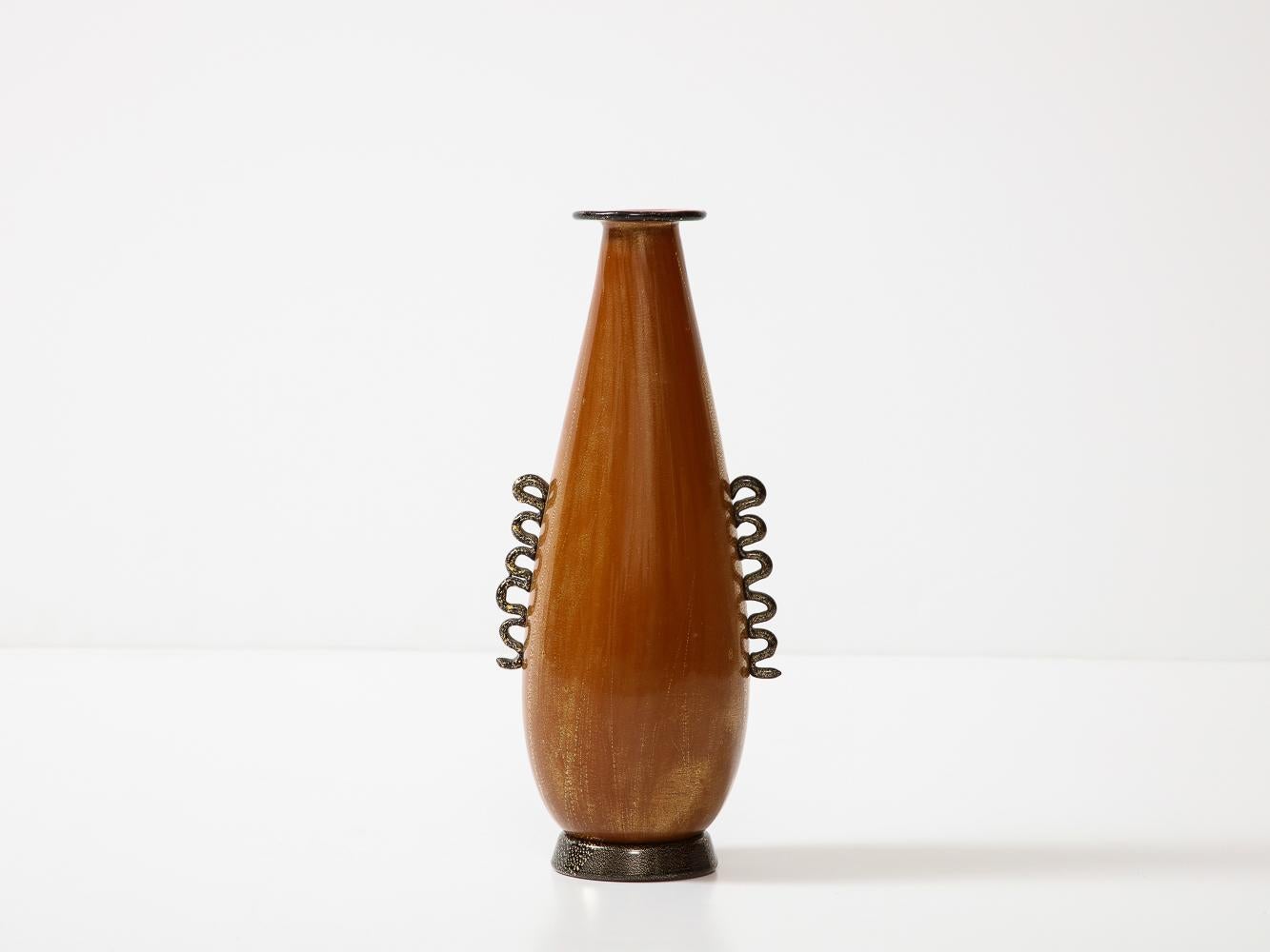 Mid-Century Modern Hand Blown Murano Glass Vase by Ermanno Nason for Cenedese