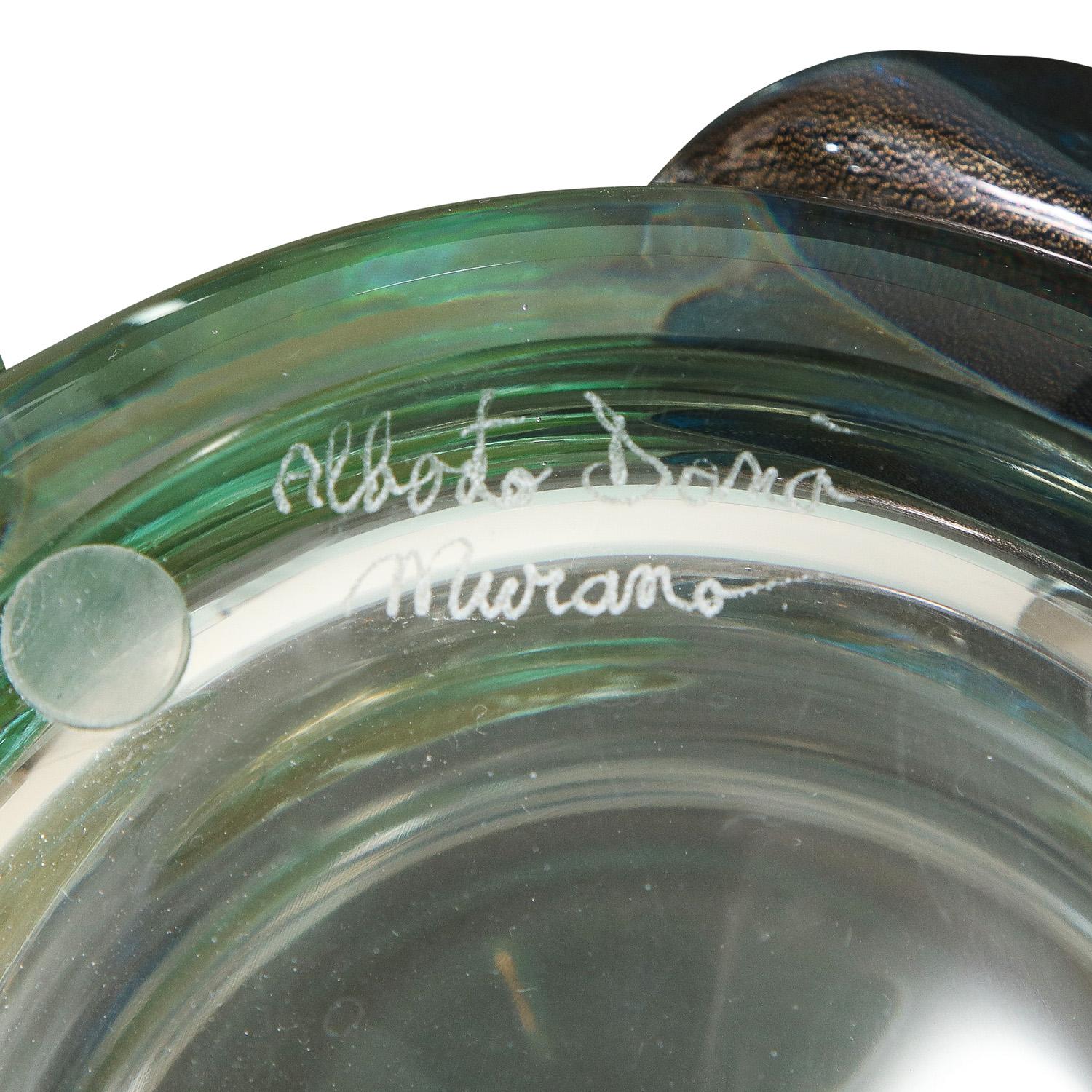 Vase en verre de Murano soufflé à la main avec motif de points en verre turquoise et or 2022 Neuf - En vente à New York, NY