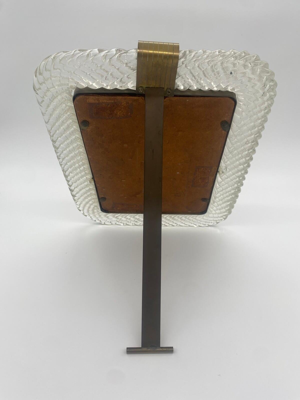 Mid-Century Modern Hand Blown Murano Glasss Frame by Barovier & Toso For Sale