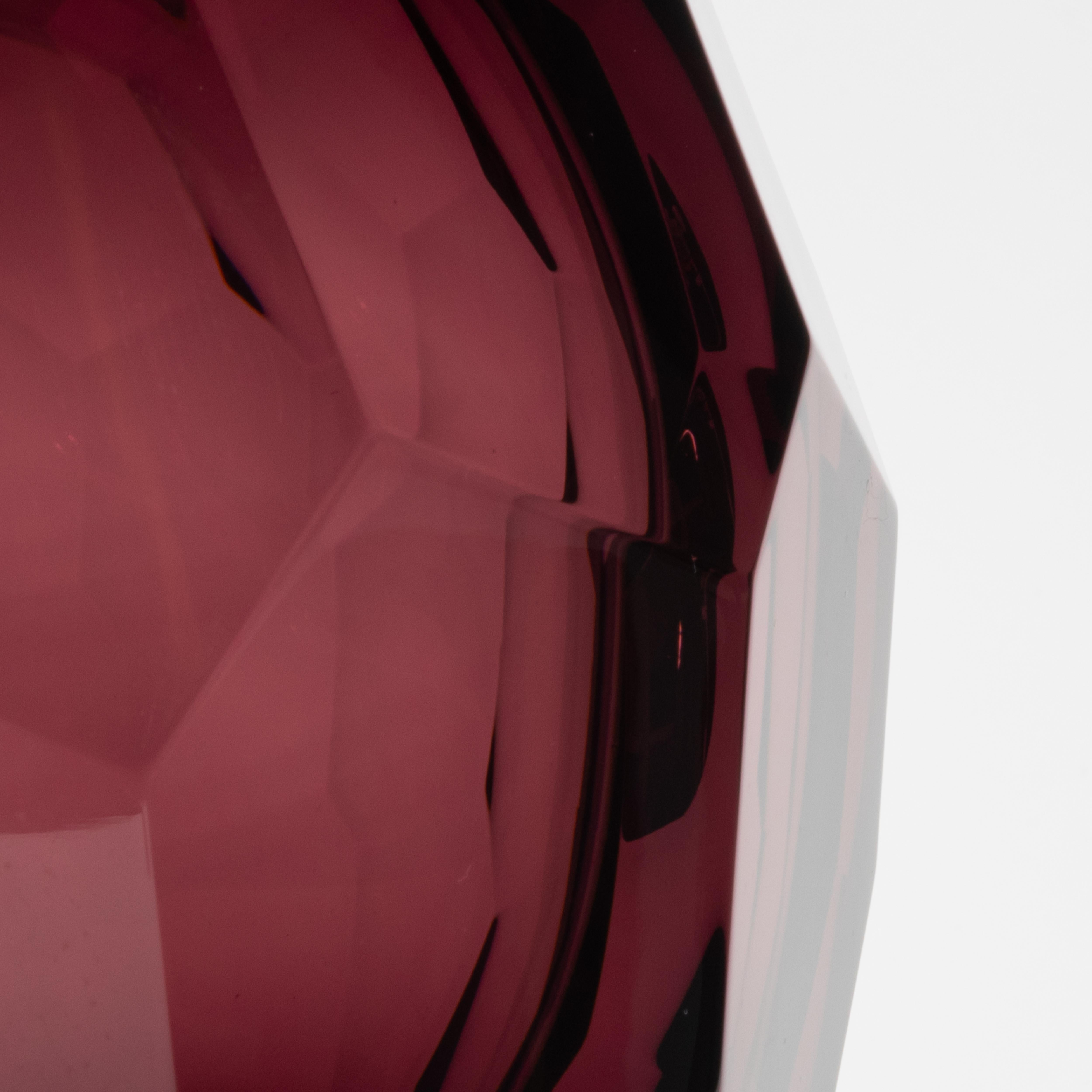 Modern Hand-Blown Murano Globe Vase in Amethyst For Sale