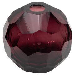 Hand-Blown Murano Globe Vase in Amethyst