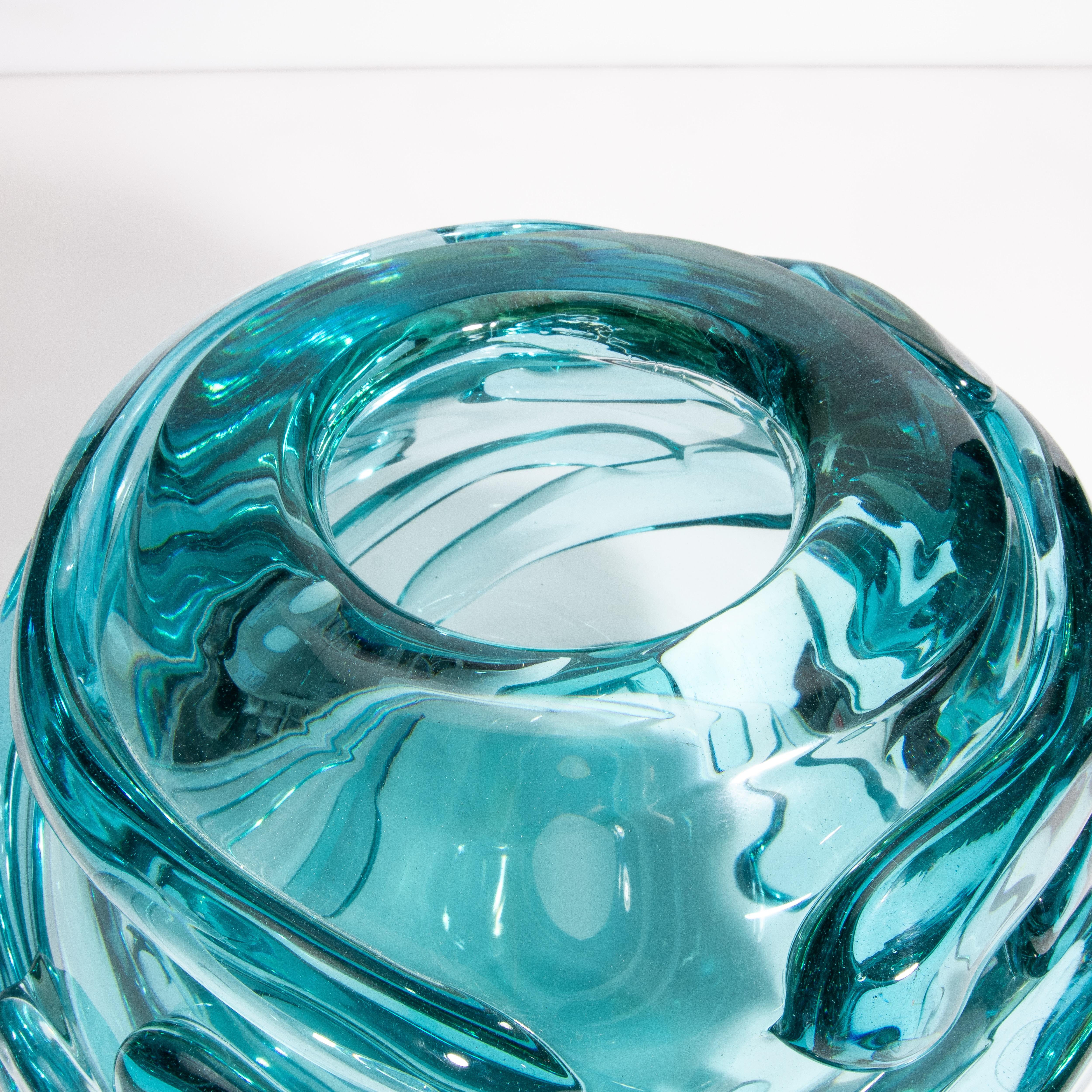 Vaso a globo di Murano soffiato a mano in blu acqua In condizioni Nuovo in vendita a West Hollywood, CA