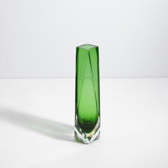 Hand Blown Murano Goccia Vase in Green Small