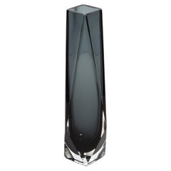 Hand Blown Murano Goccia Vase in Grey Small