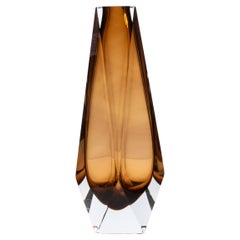 Hand Blown Murano Goccia Vase in Tobacco