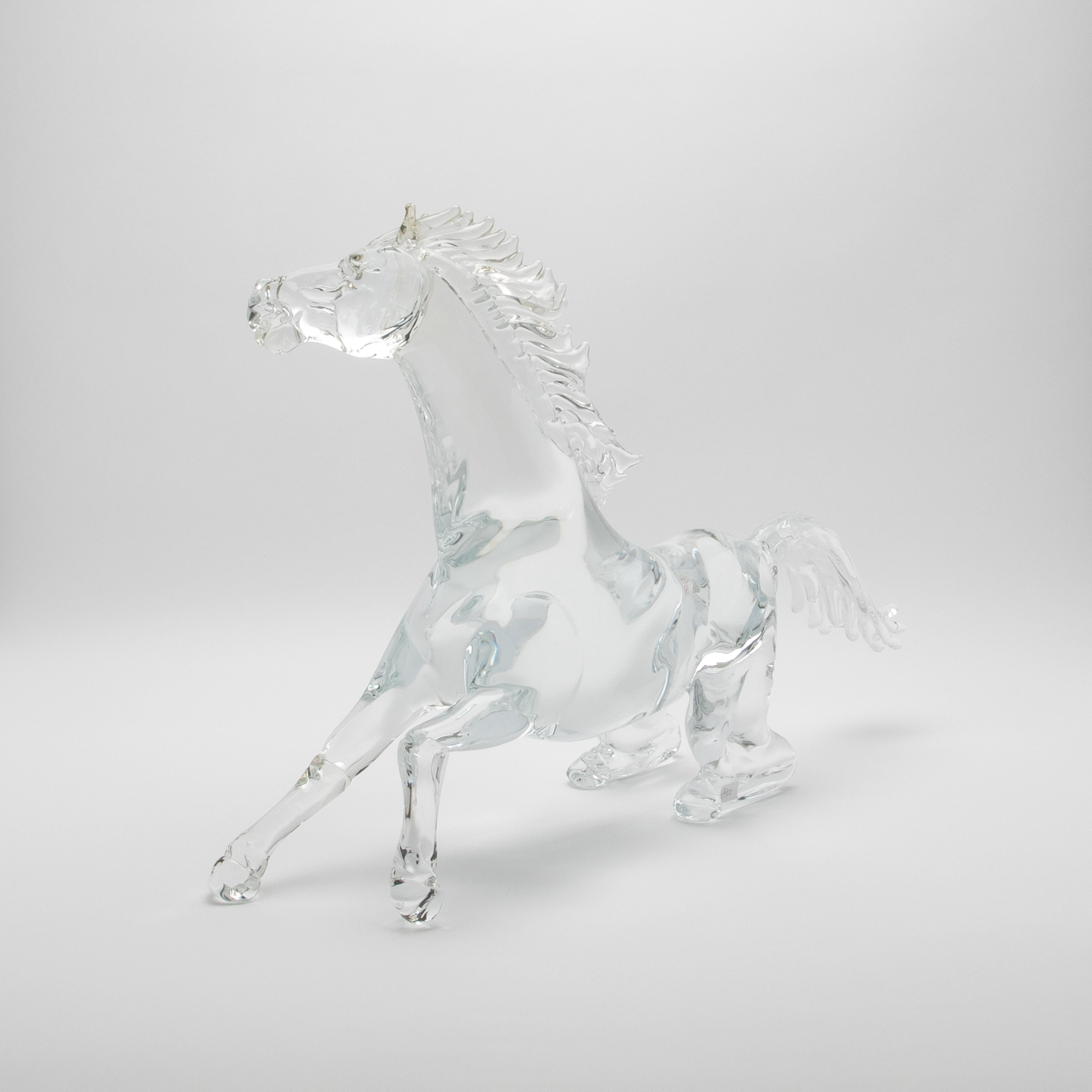 Art Deco Hand Blown Murano Horse Sculpture For Sale