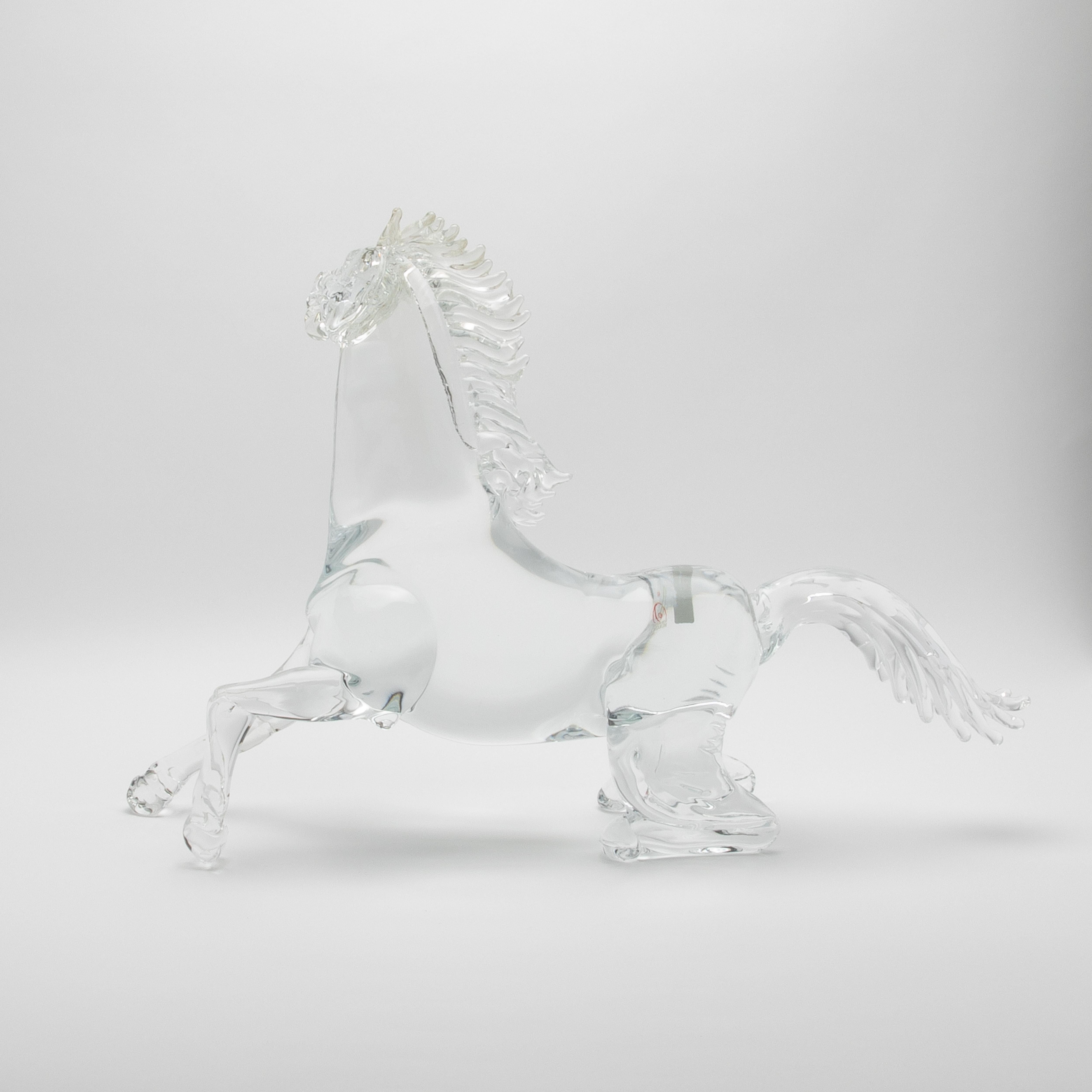 Italian Hand Blown Murano Horse Sculpture For Sale