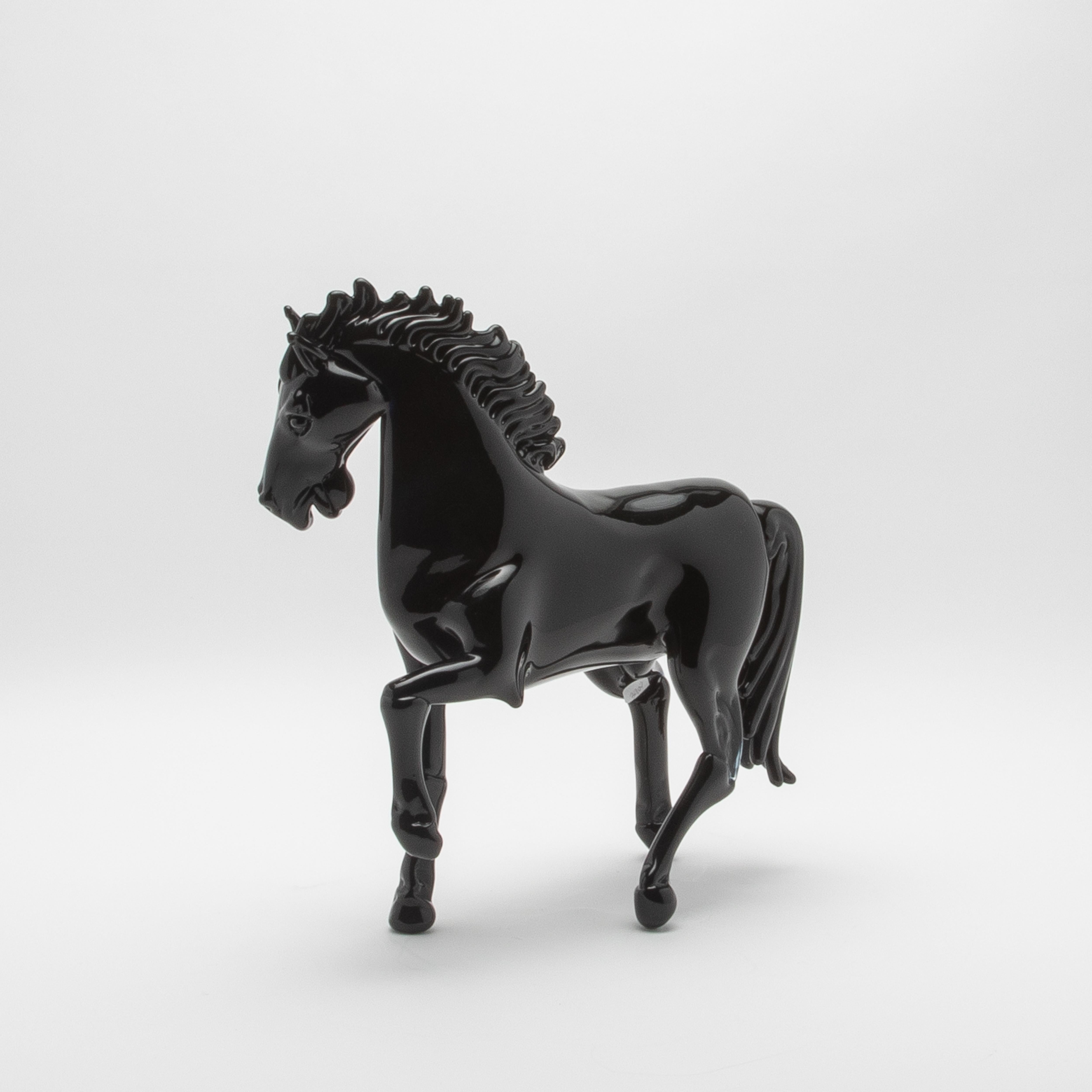 Italian Hand Blown Murano Horse Sculpture For Sale