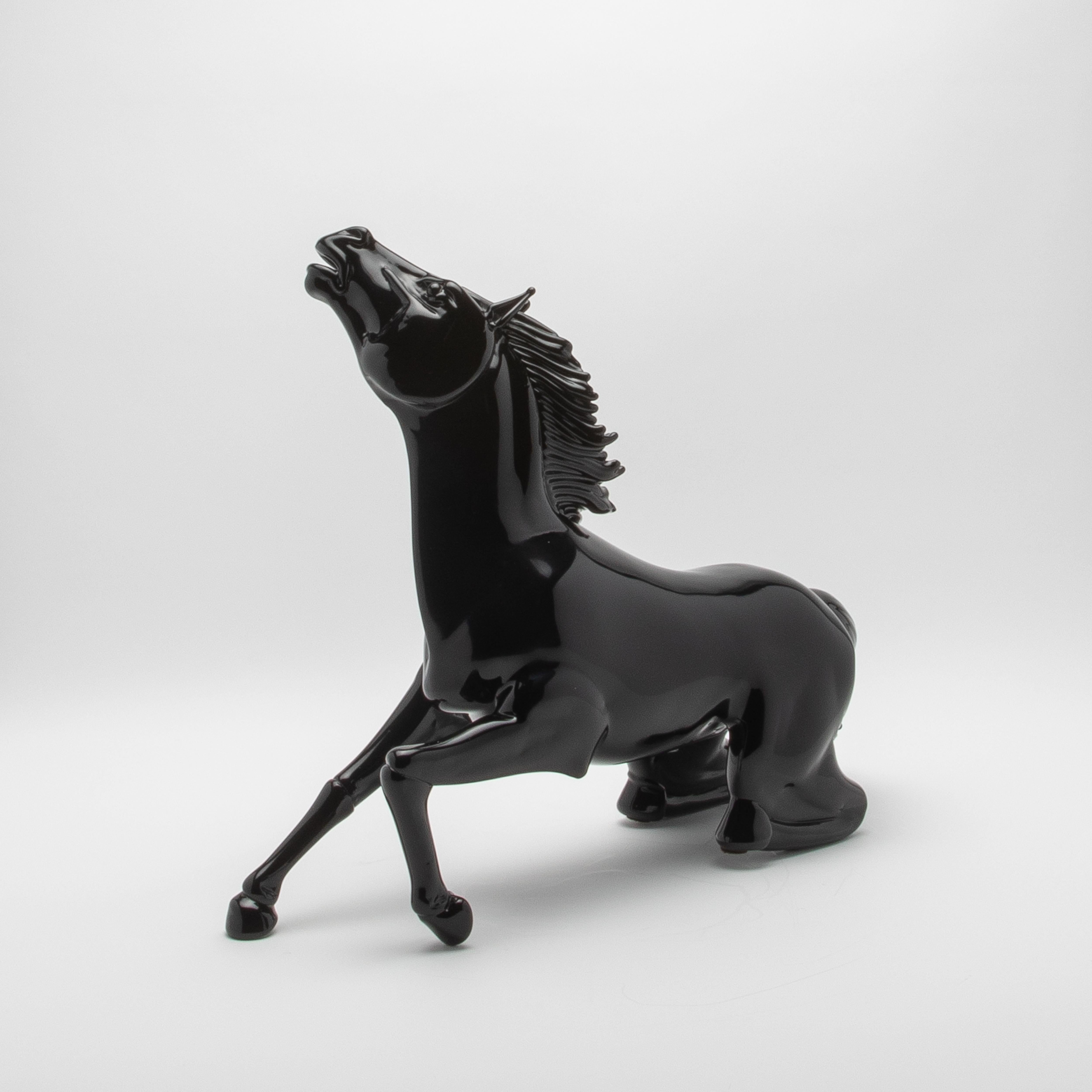 Italian Hand Blown Murano Horse Sculpture For Sale