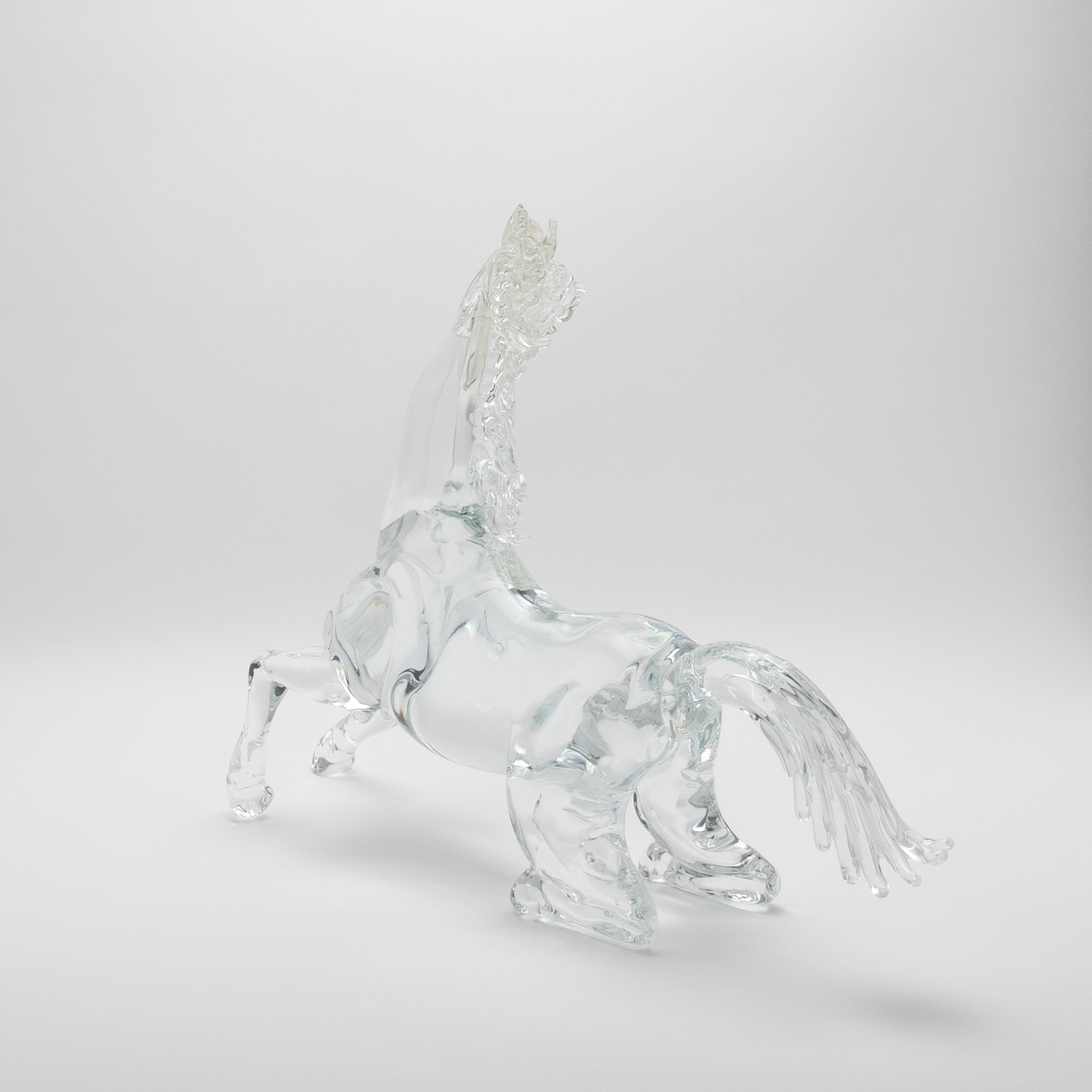 Hand-Crafted Hand Blown Murano Horse Sculpture For Sale
