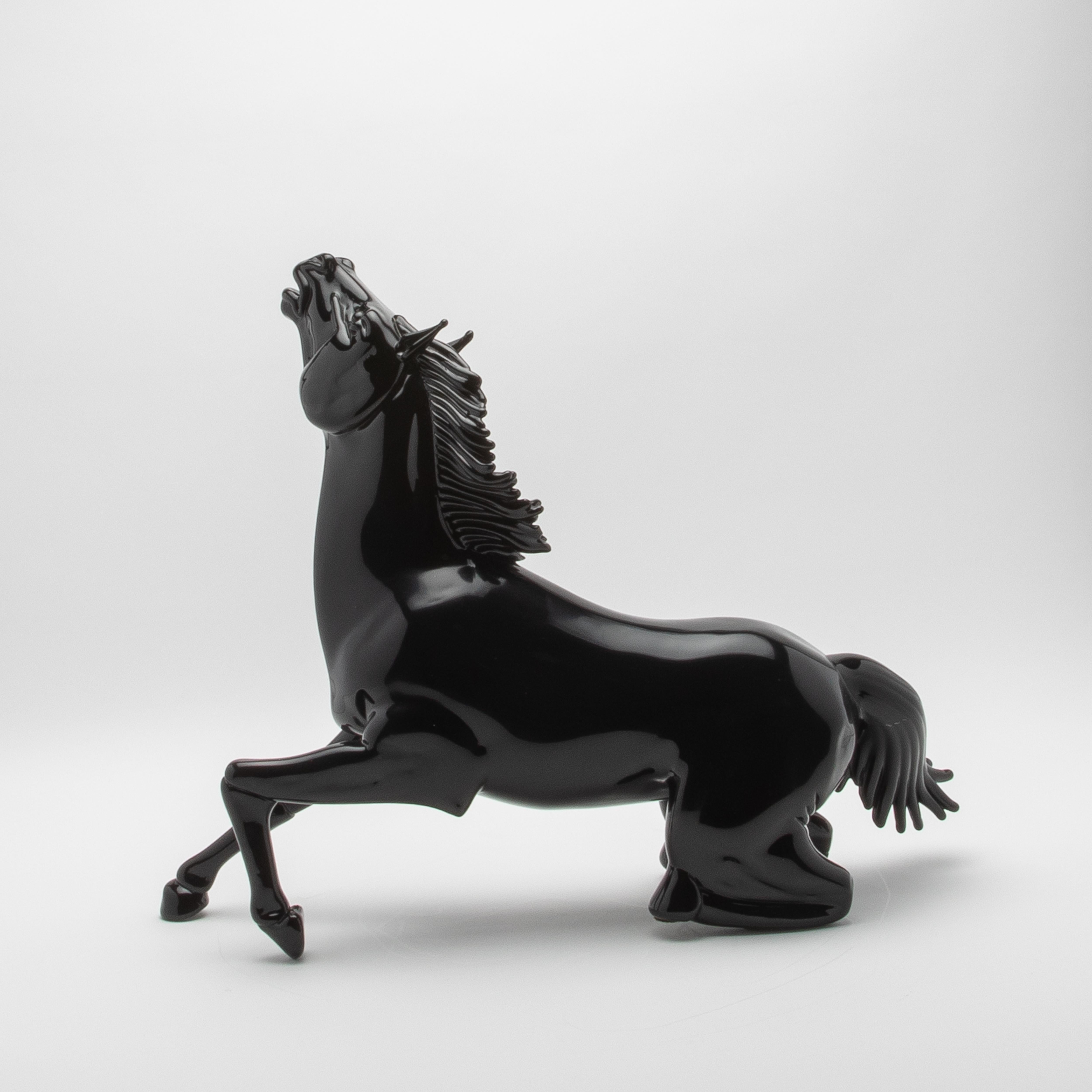 Hand-Crafted Hand Blown Murano Horse Sculpture For Sale