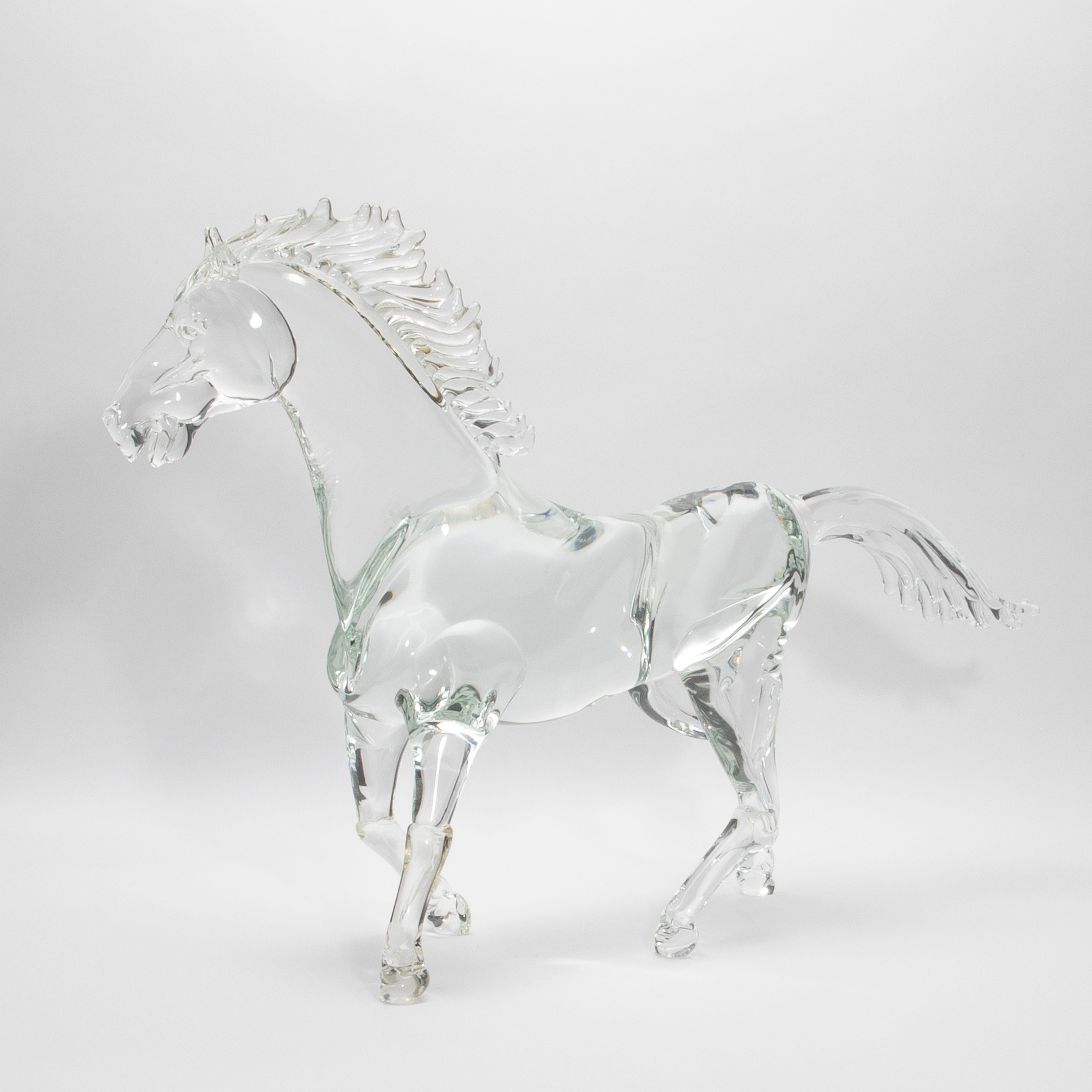 Contemporary Hand Blown Murano Horse Sculpture For Sale