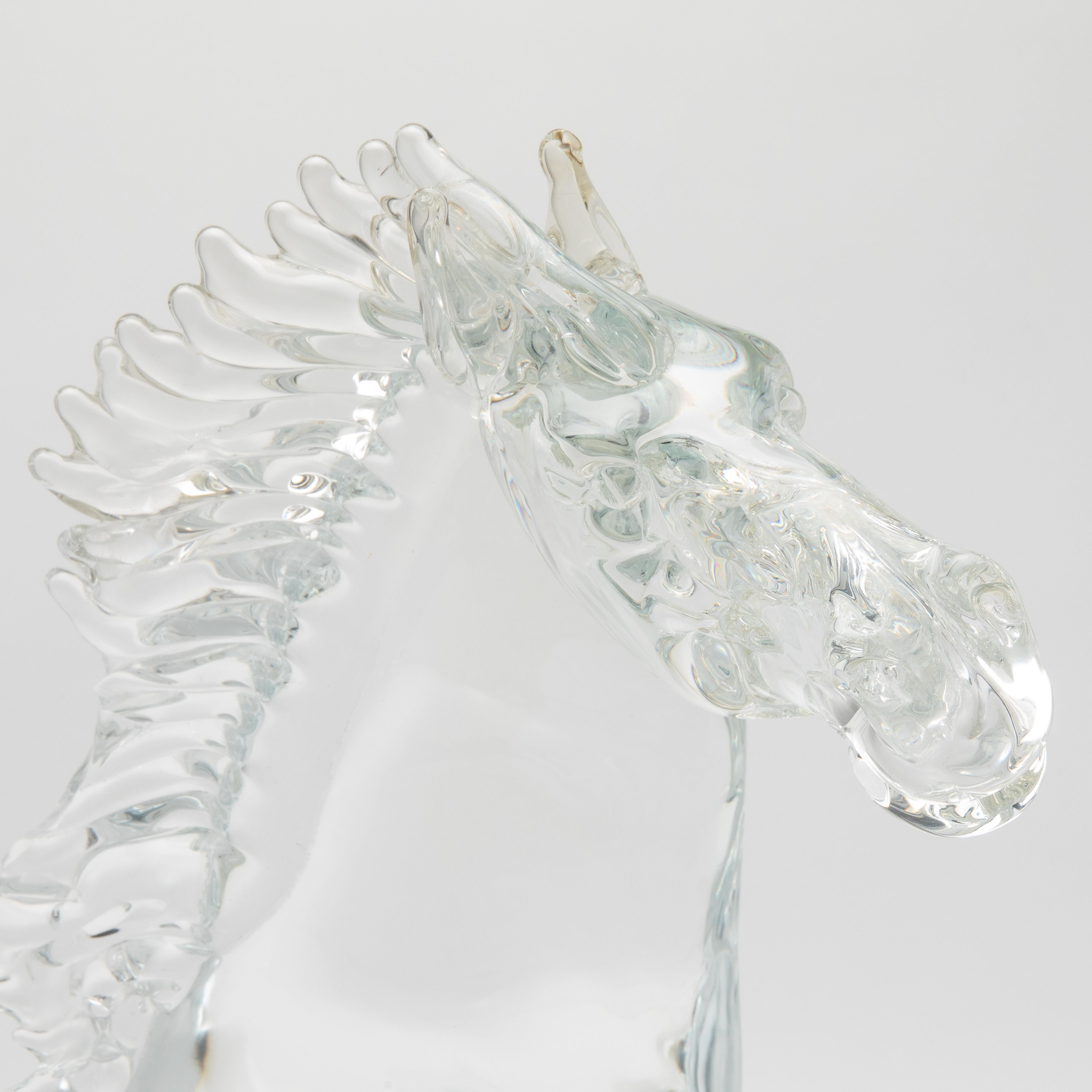 Contemporary Hand Blown Murano Horse Sculpture For Sale