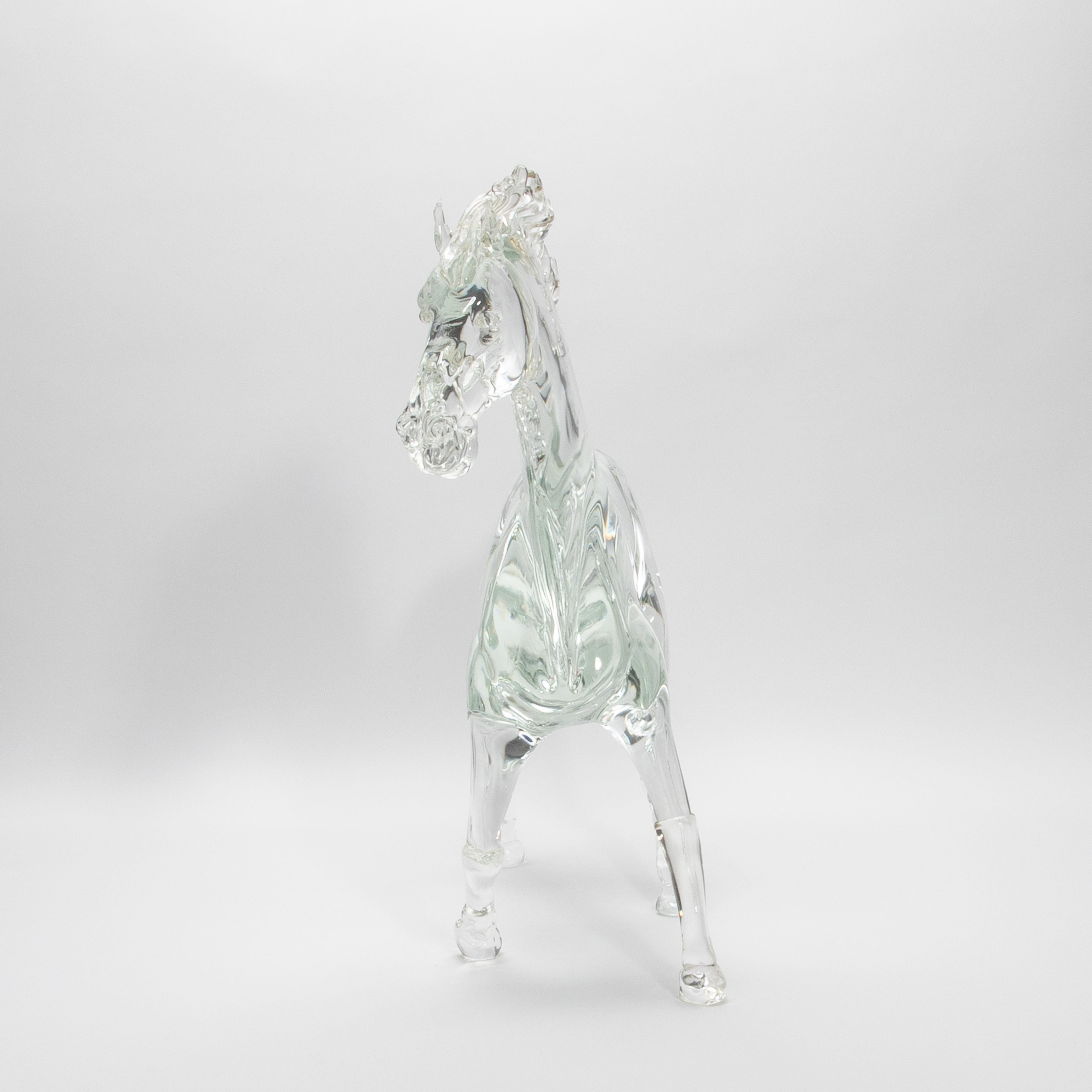 Murano Glass Hand Blown Murano Horse Sculpture For Sale