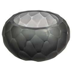 Hand-Blown Murano Modern Bowl in Grey