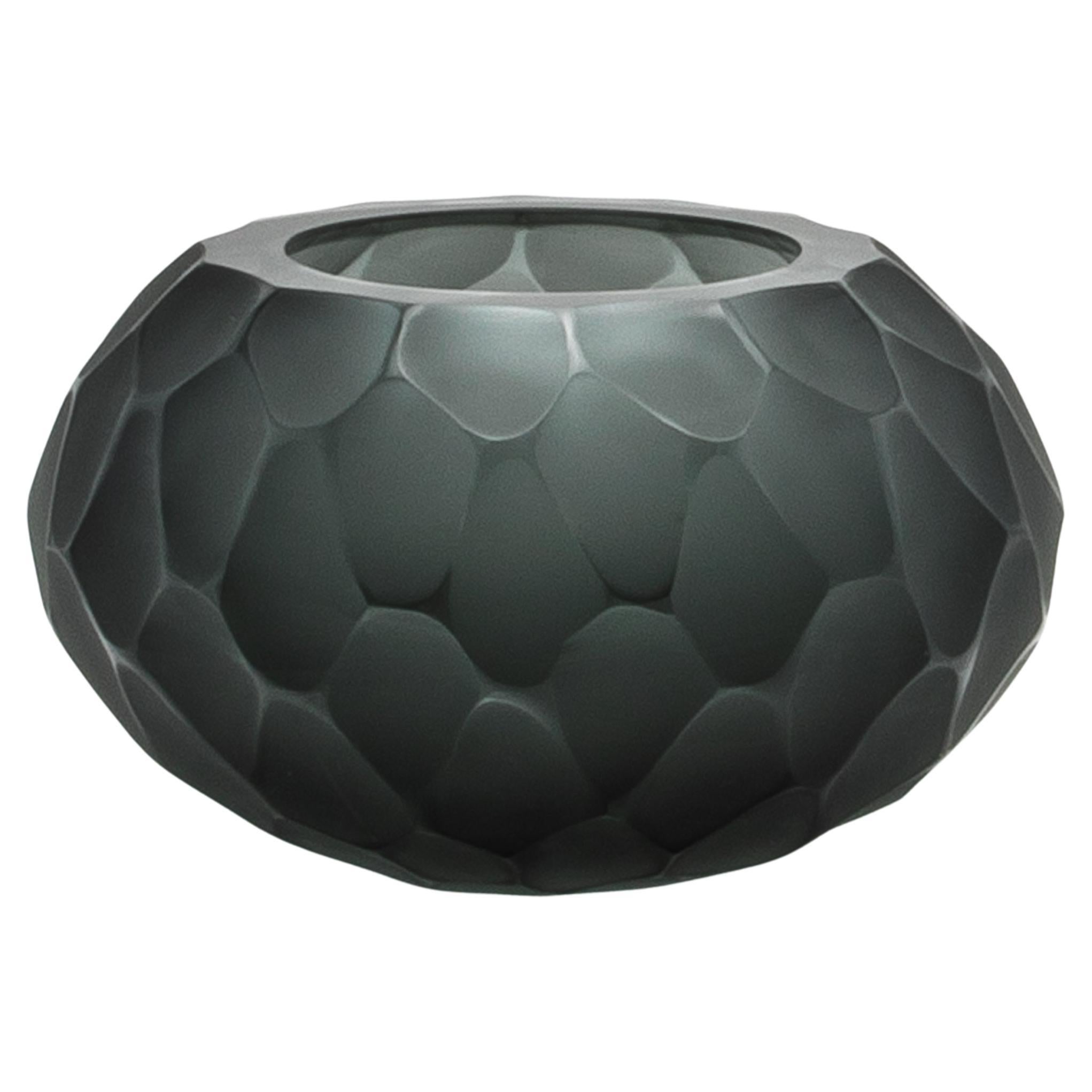Hand-Blown Murano Modern Bowl in Grey