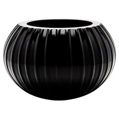 Hand-Blown Murano Modern Bowl Large in Onyx Black