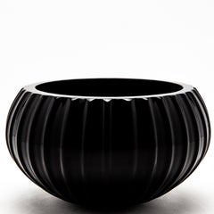 Hand-Blown Murano Modern Bowl Medium in Onyx Black