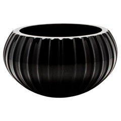 Hand-Blown Murano Modern Bowl Medium in Onyx Black
