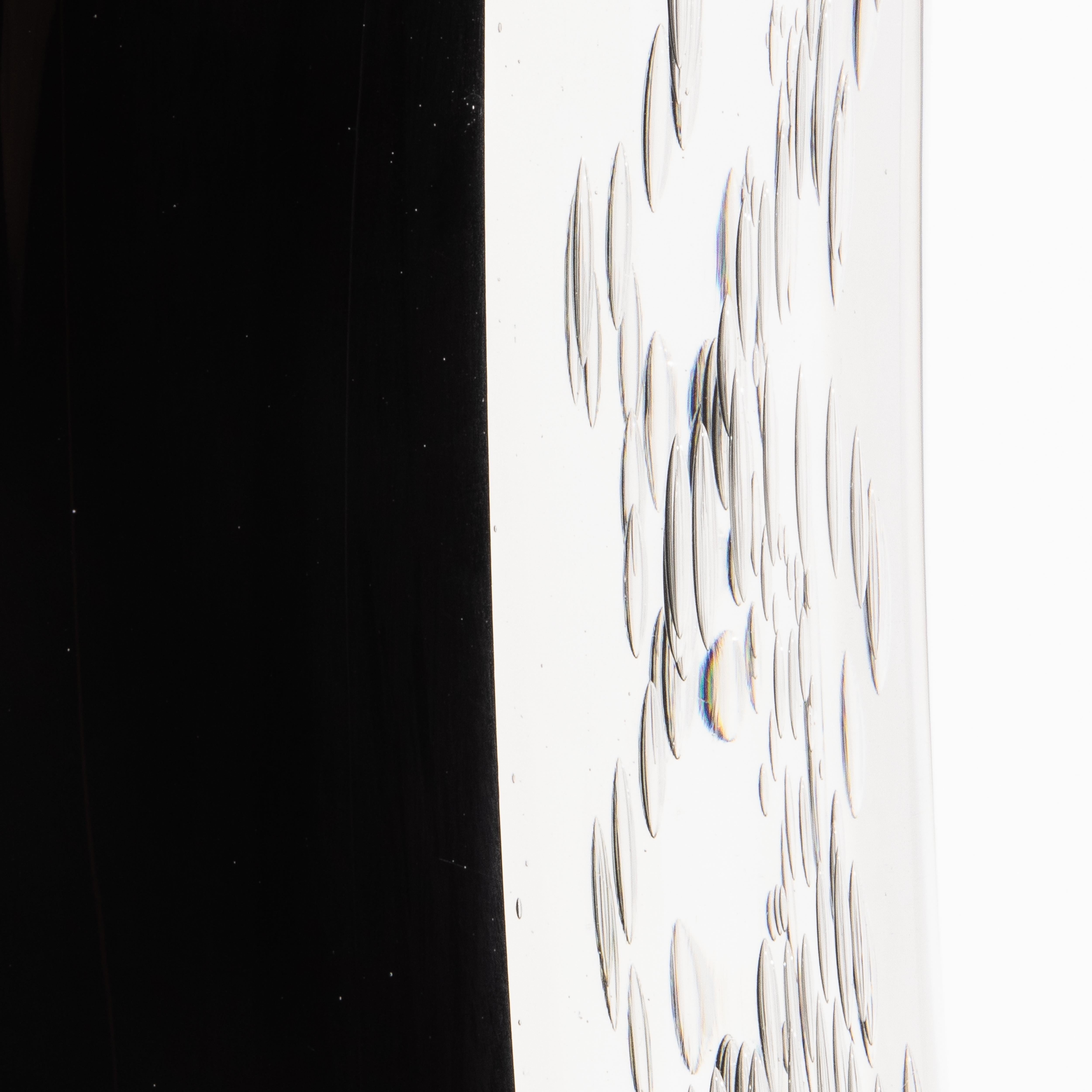 Vase fluide moderne en noir onyx avec bulles, soufflé à la main par Murano en vente 1