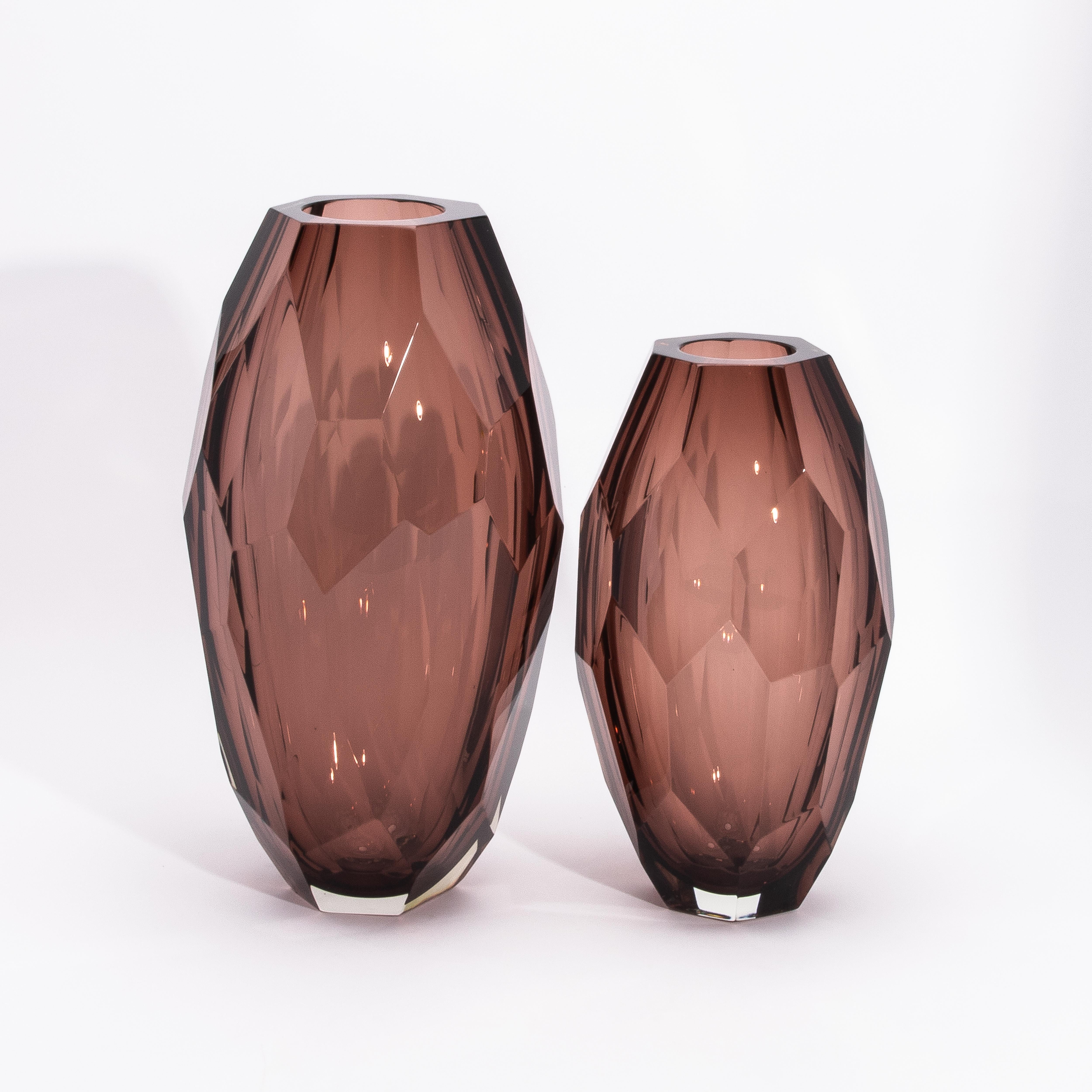 Grand vase à facettes moderne de Murano soufflé à la main en améthyste en vente 4