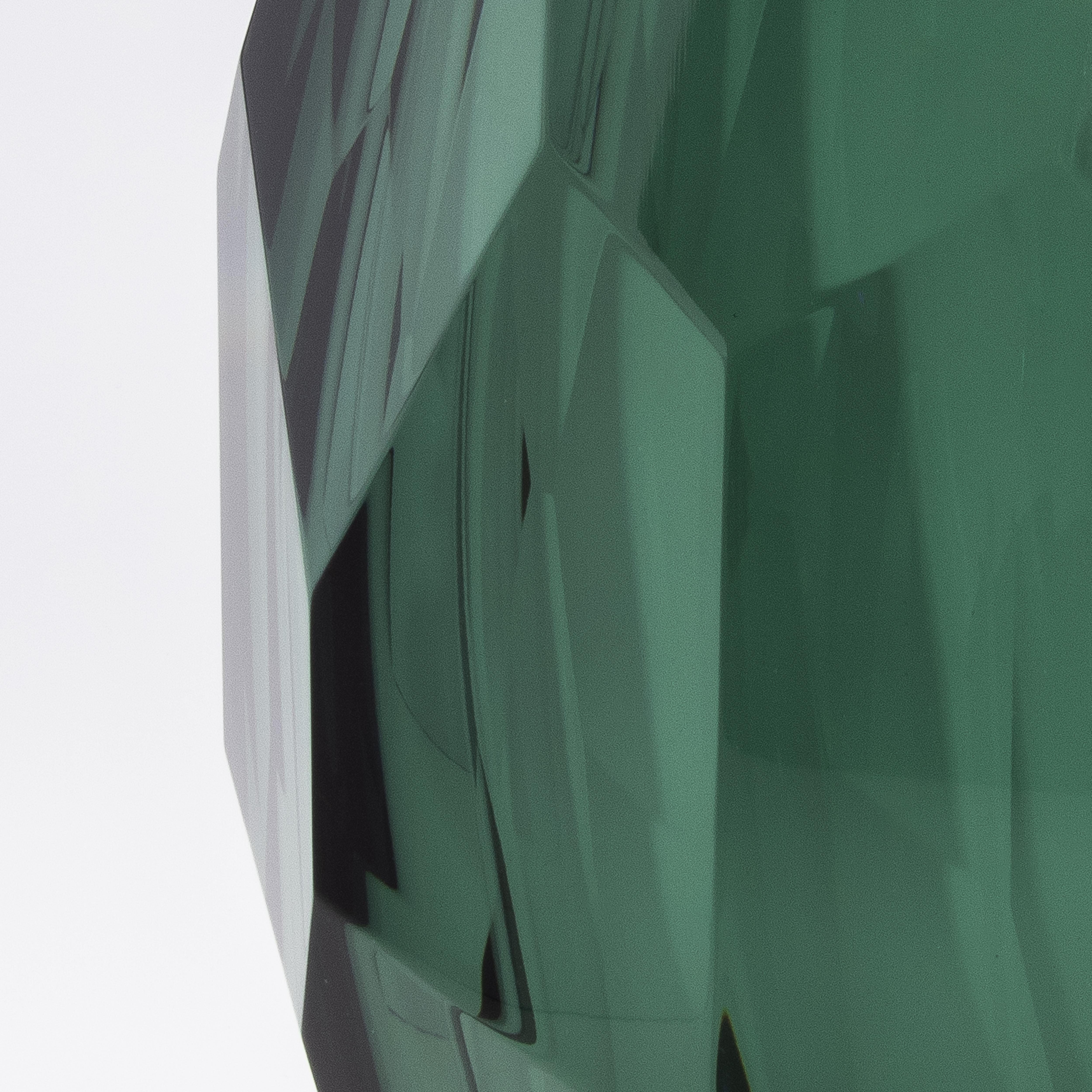 XXIe siècle et contemporain Grand vase à facettes moderne de Murano soufflé à la main, vert émeraude en vente