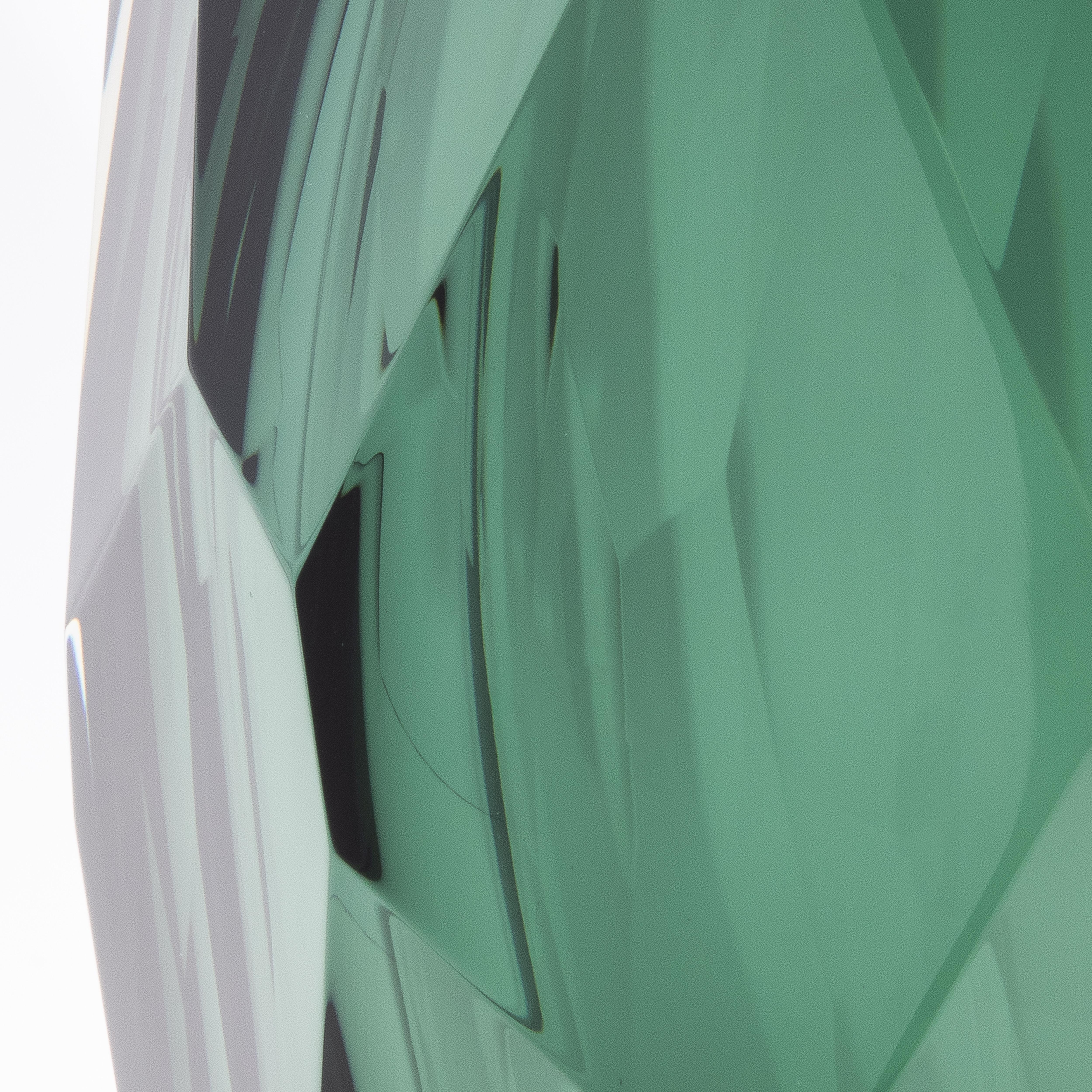Grand vase à facettes moderne de Murano soufflé à la main, vert émeraude, taille moyenne en vente 1